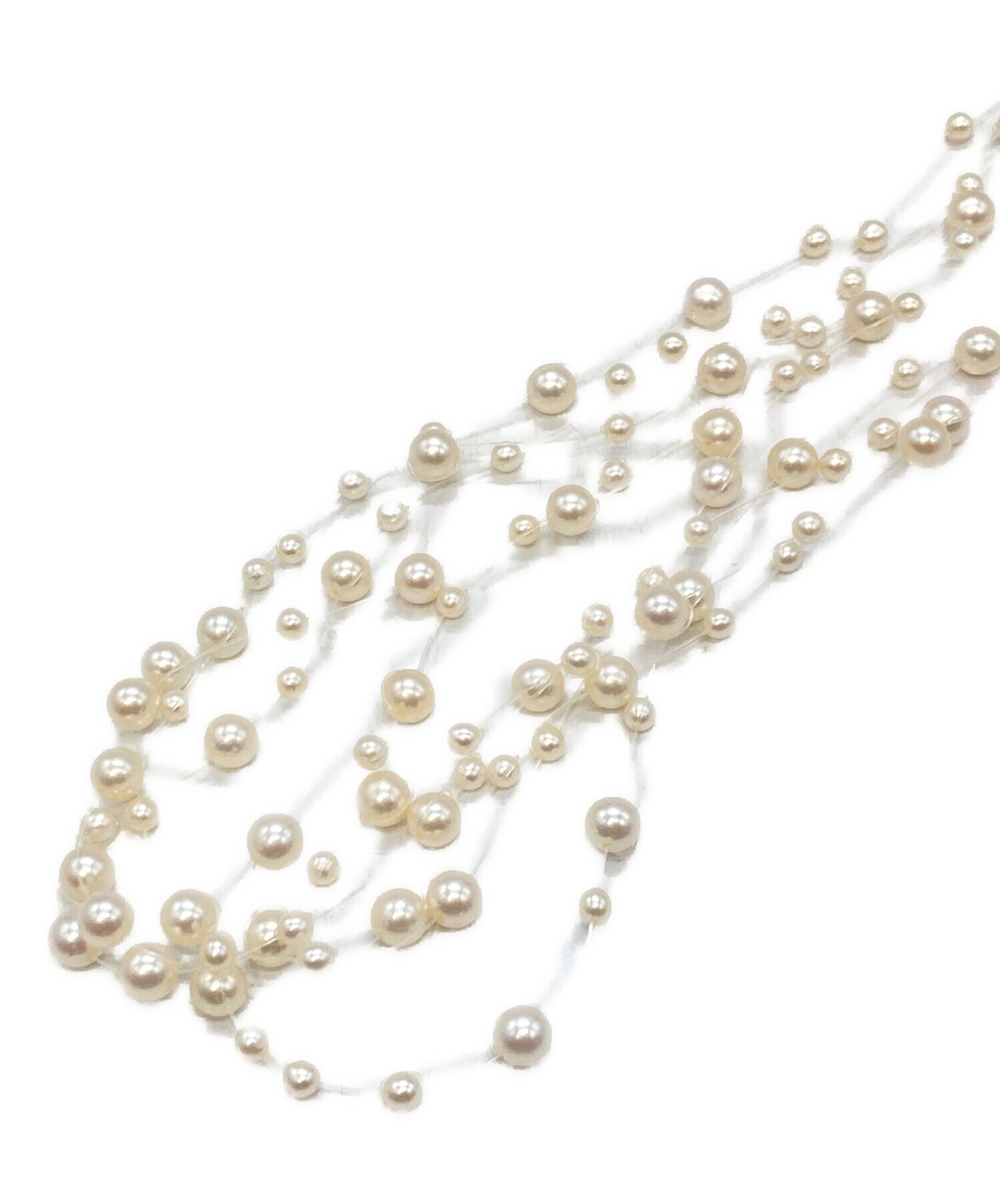 ○田崎真珠　5連ネックレス 中古・古着通販】TASAKI (タサキ) 5連パールネックレス ホワイト