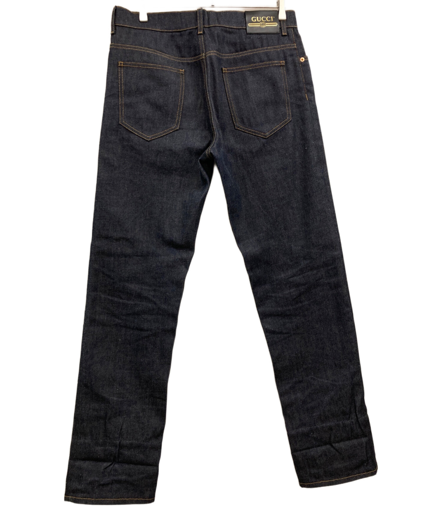 中古・古着通販】GUCCI (グッチ) GG総柄折り返し付きデニムパンツ