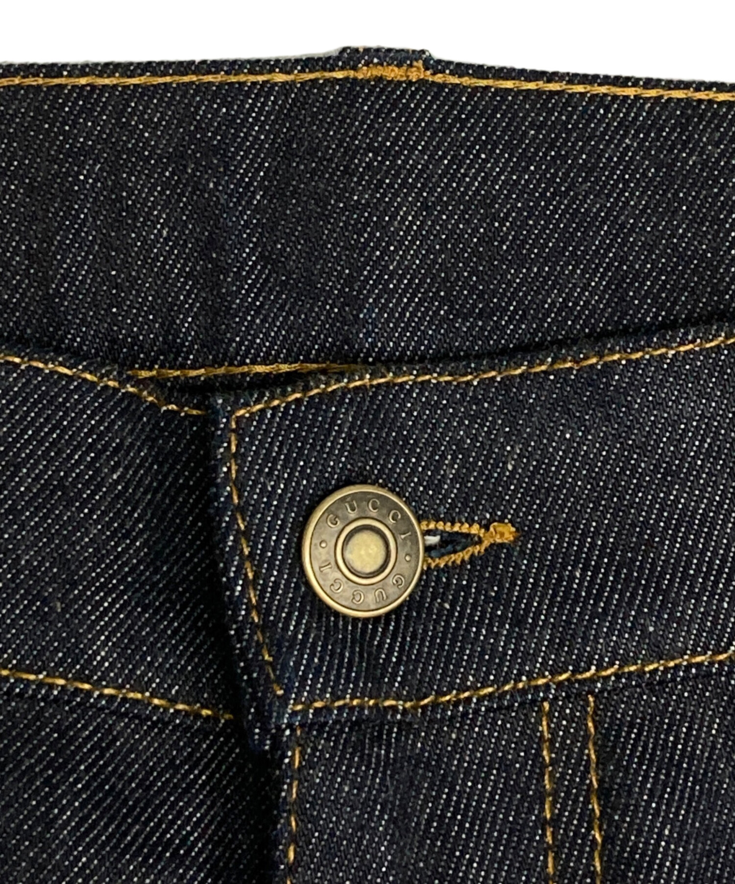 中古・古着通販】GUCCI (グッチ) GG総柄折り返し付きデニムパンツ