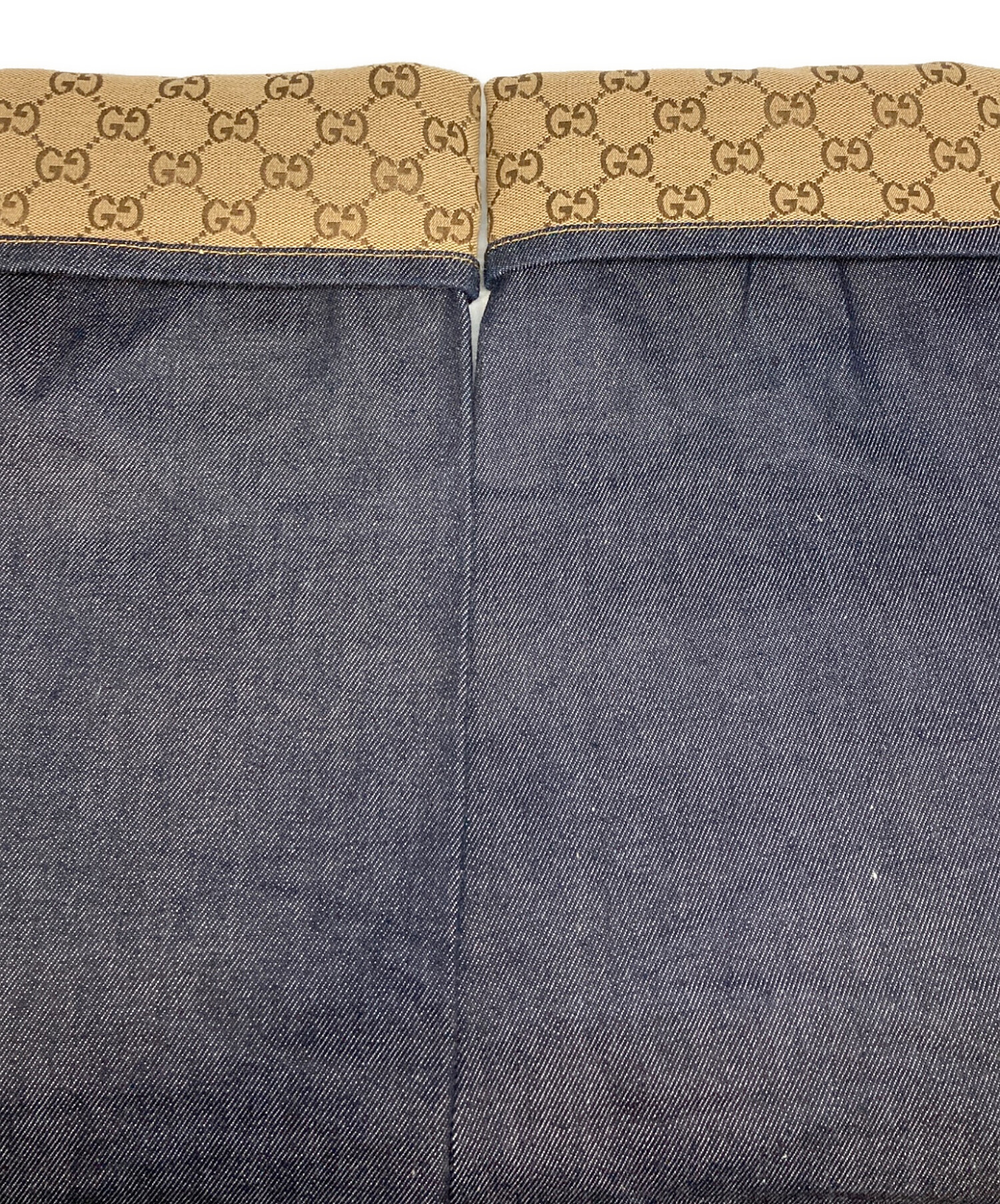 中古・古着通販】GUCCI (グッチ) GG総柄折り返し付きデニムパンツ 