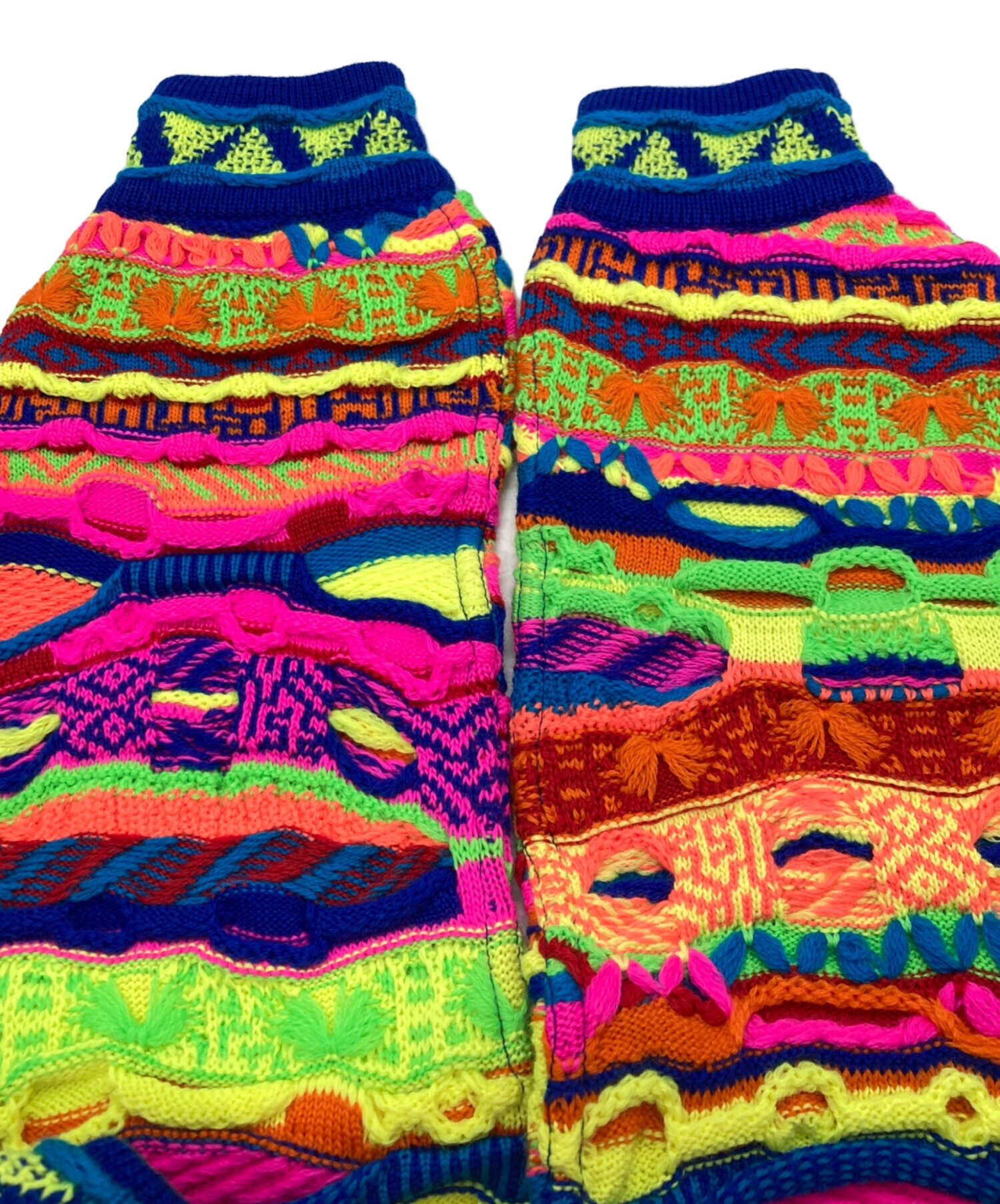 中古・古着通販】Coogi (クージー) 3Dニット クージー ブルー×ピンク