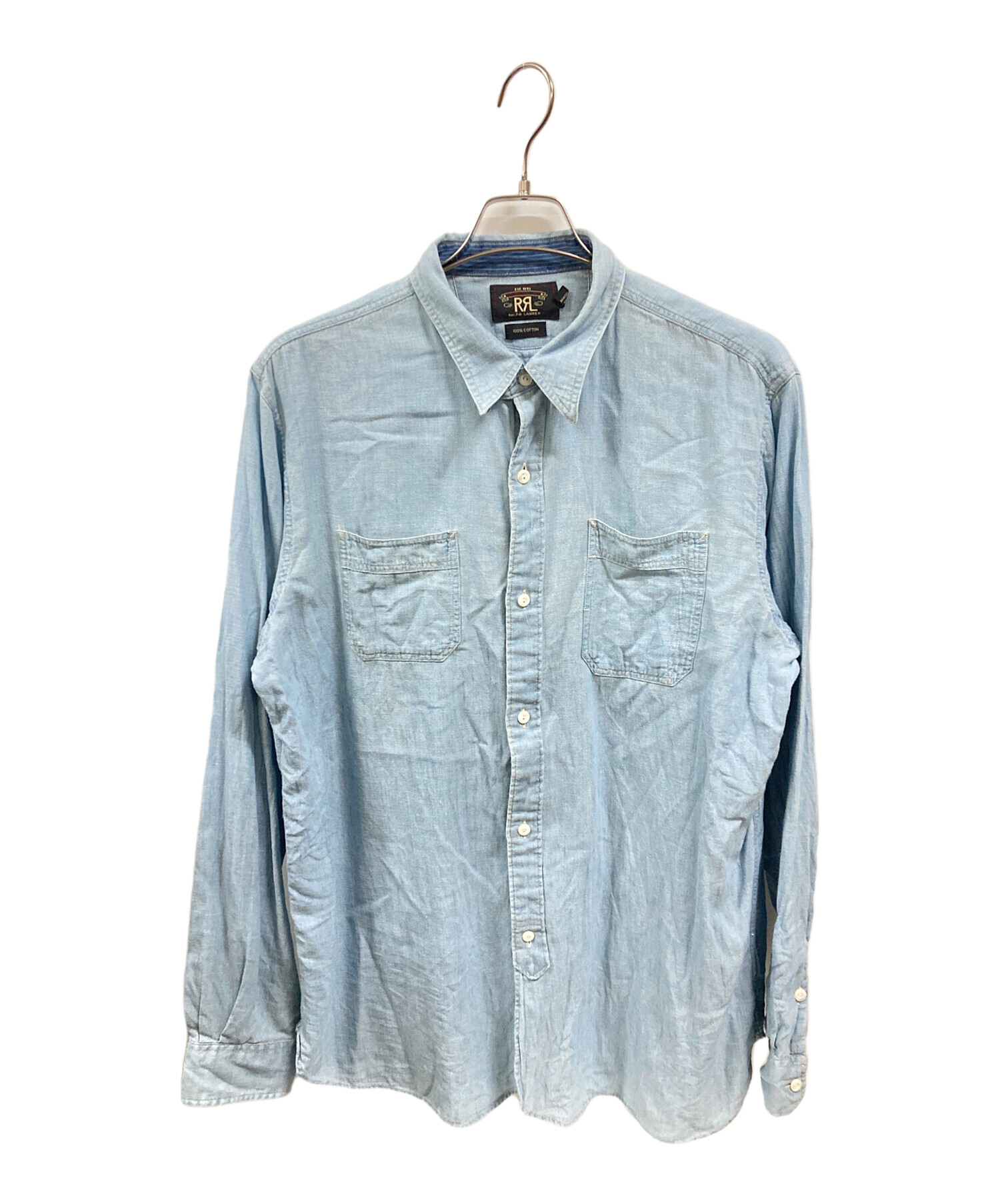 RRL インディゴダンガリーワークシャツ ダブルアールエル 中古・古着通販】RRL (ダブルアールエル) ダンガリーシャツ ダブル