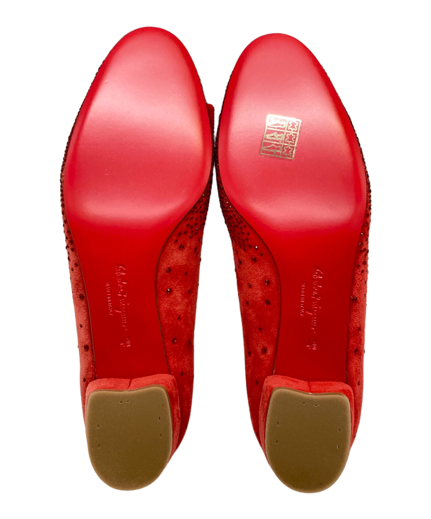 Ferragamo 赤 リボン付き フラットシューズ 中古・古着通販】Salvatore Ferragamo (サルヴァトーレ フェラガモ