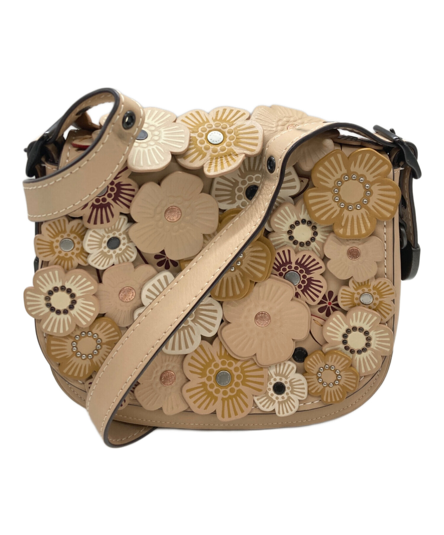 限定モデル　ティーローズ　サドルバッグ　コーチ　ショルダーバッグ 中古・古着通販】COACH (コーチ) ティーローズアップリケ サドルバッグ