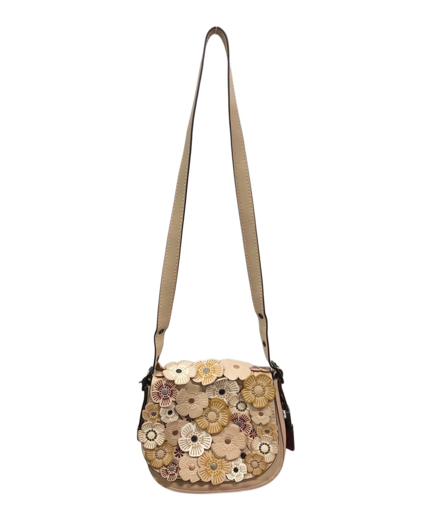 限定モデル　ティーローズ　サドルバッグ　コーチ　ショルダーバッグ 中古・古着通販】COACH (コーチ) ティーローズアップリケ サドルバッグ
