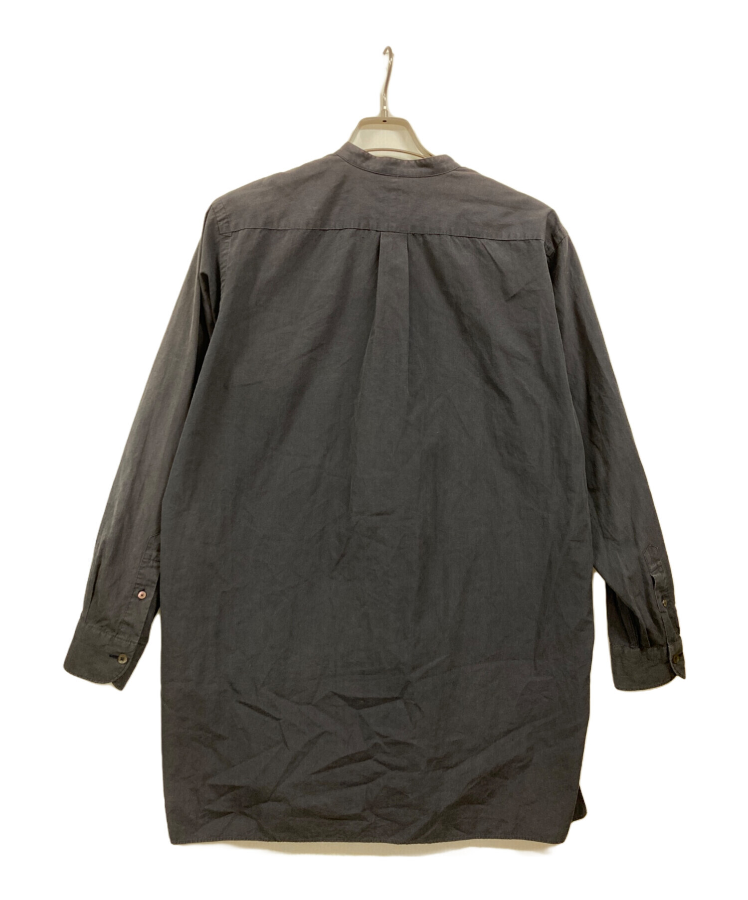 COMOLI Long Sleeve Shirt, Size 1, Cotton, NVY, Solid Color COMOLI