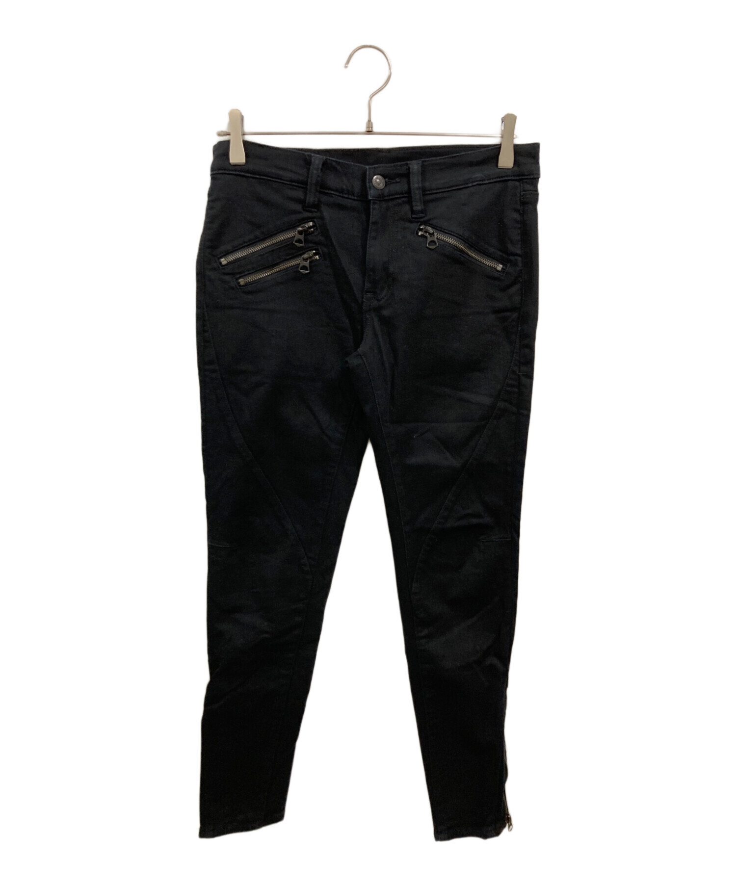 【希少】RALPH LAUREN RRL黒 羊革 レザーパンツ 27 バイカー 希少】RALPH LAUREN RRL黒 羊革 レザーパンツ 27 バイカー