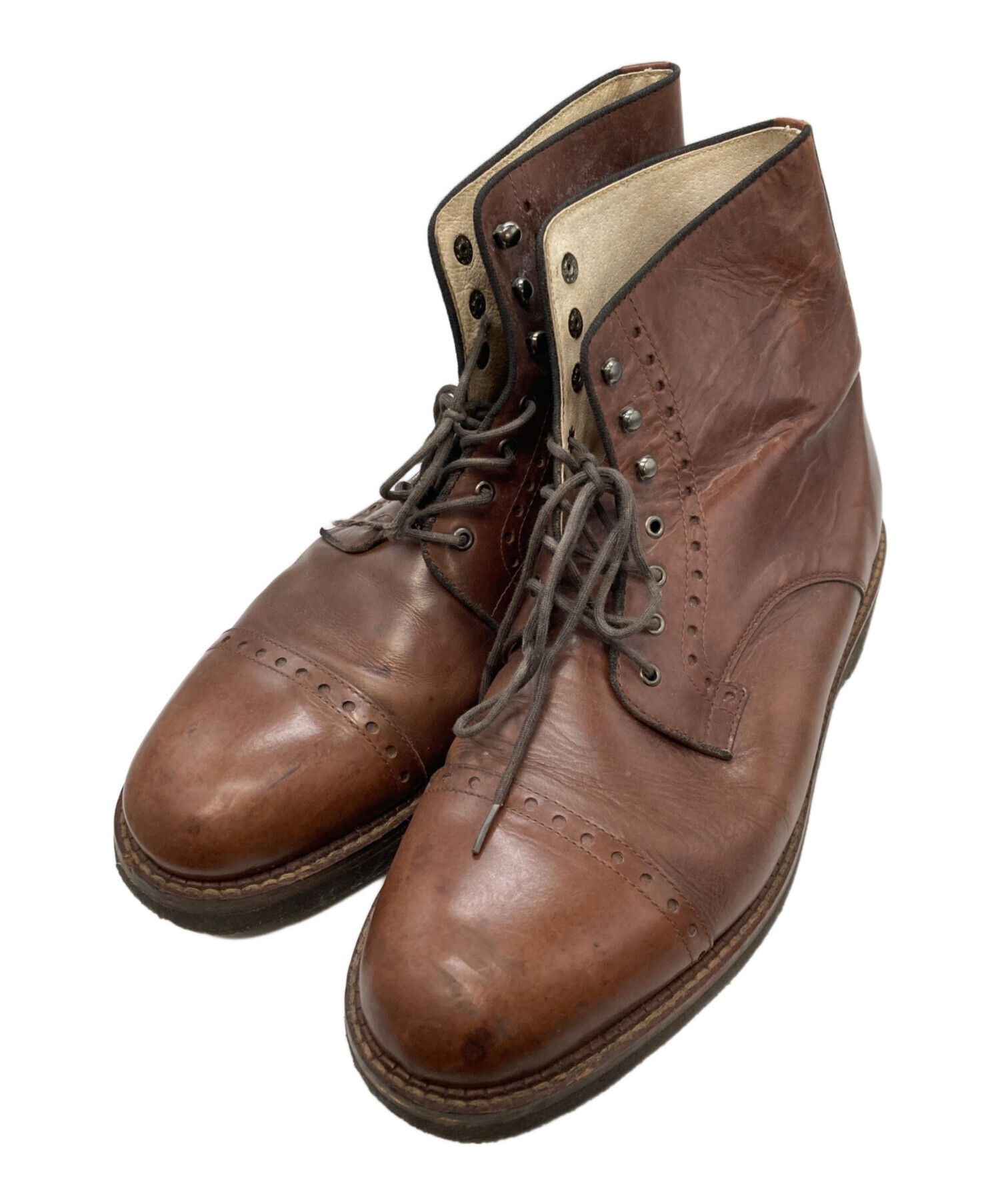 中古・古着通販】KENZO (ケンゾー) 4ホールレザーブーツ ブラウン