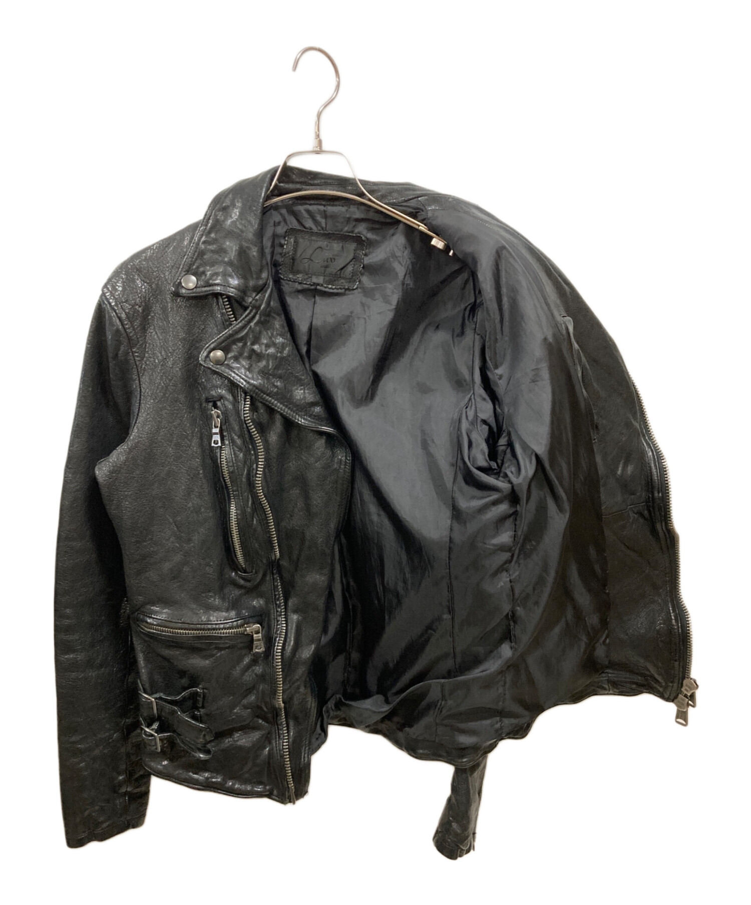 ジャケット・アウター luv maison japanese label leather jacket COW LEATHER LACE-UP CROPPED JACKET(S Black): Vintage 1.1｜THE SHOP