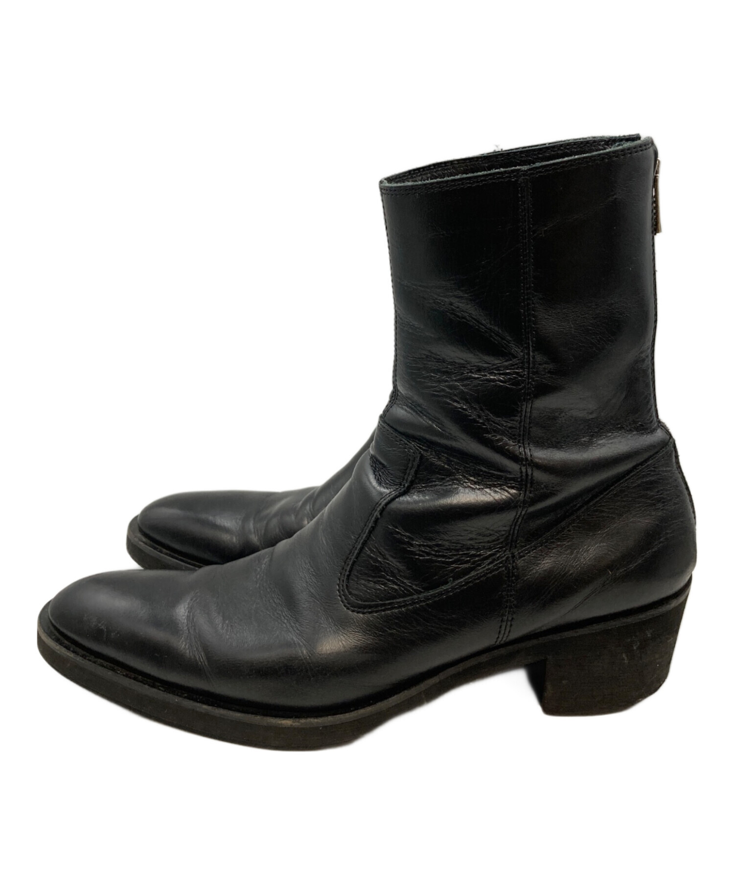 中古・古着通販】NO ID. (ノーアイディー) バックZIPヒールブーツ