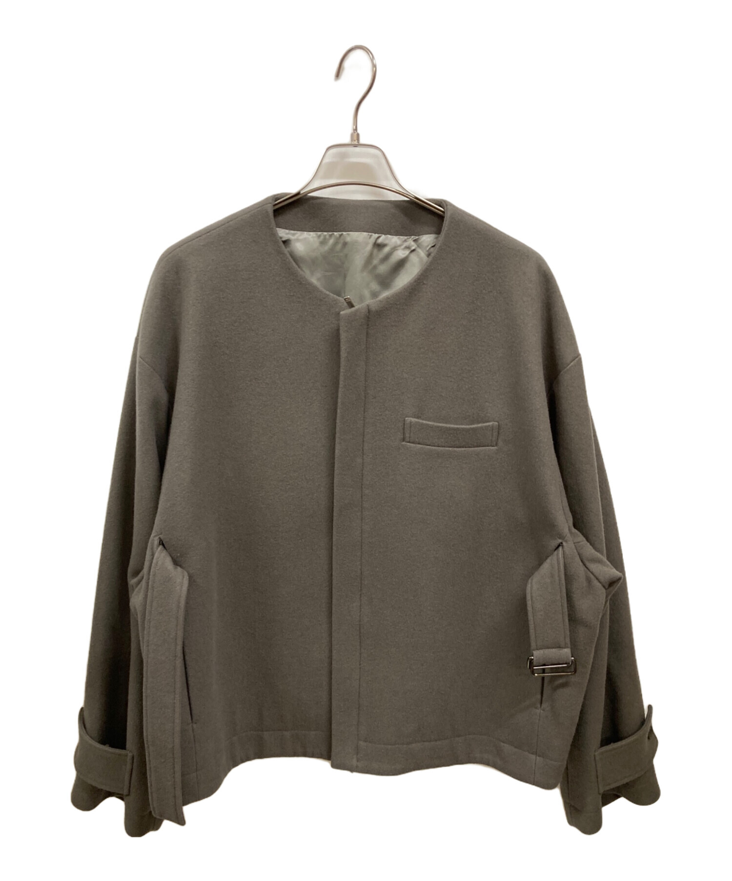 stein / NO COLLAR BELTED JACKET