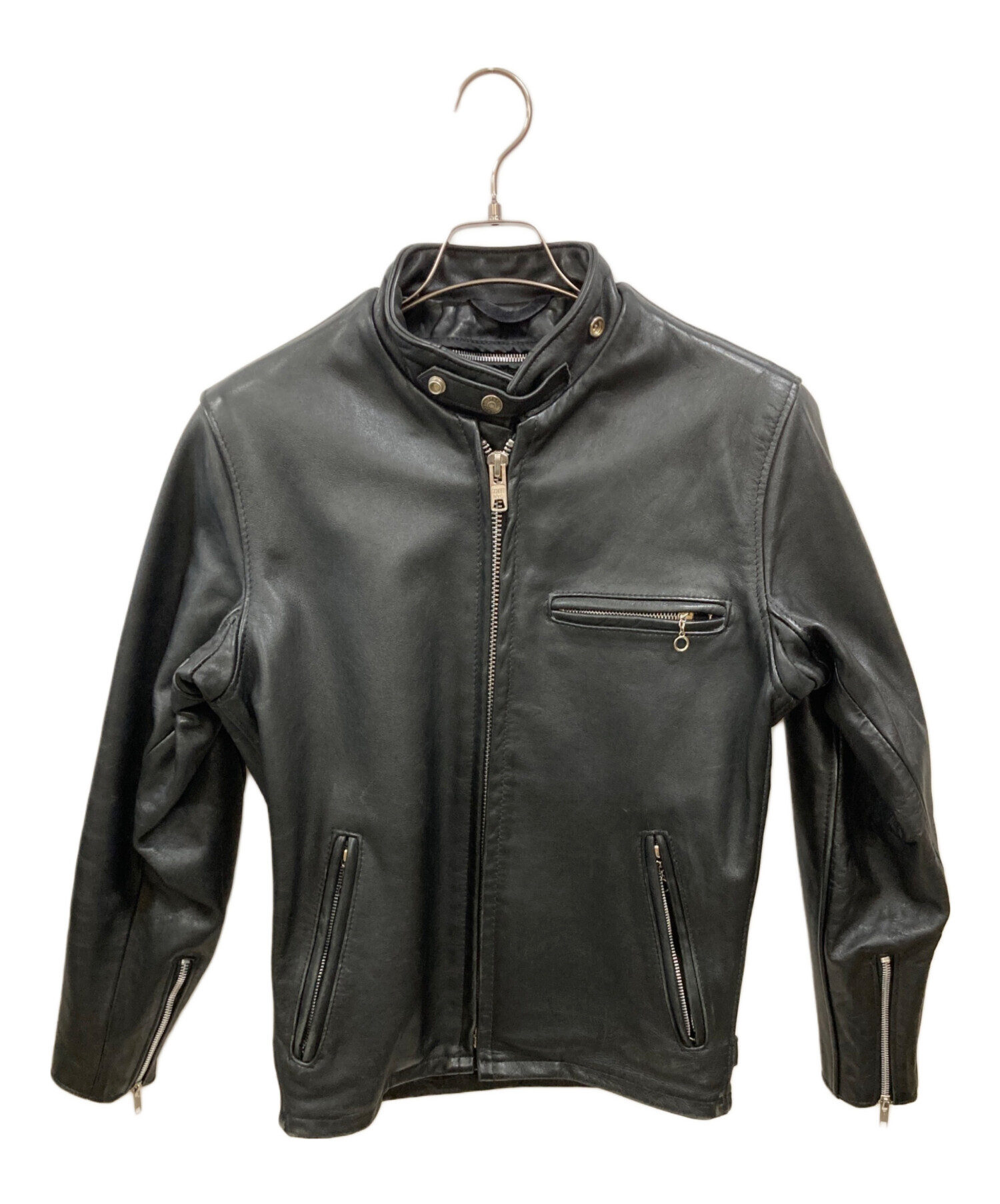 美品 ショット シングルライダース レザージャケット 2way ライナー 34 中古・古着通販】Schott (ショット) ライナー付カウレザーシングル