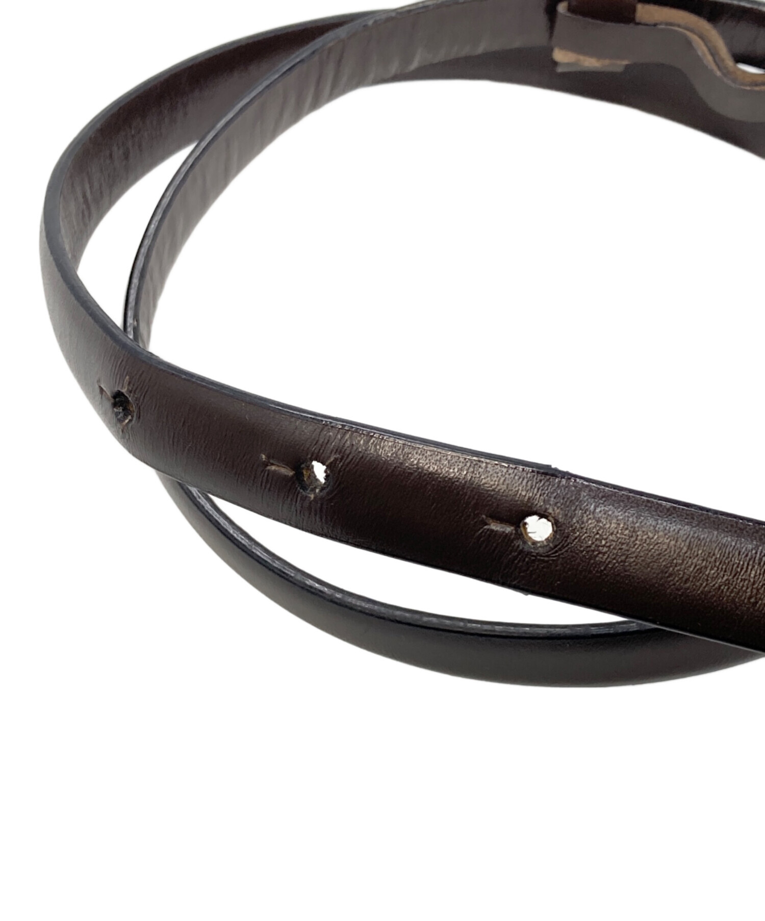 中古・古着通販】GUCCI (グッチ) レザーベルト ブラウン サイズ:70・28