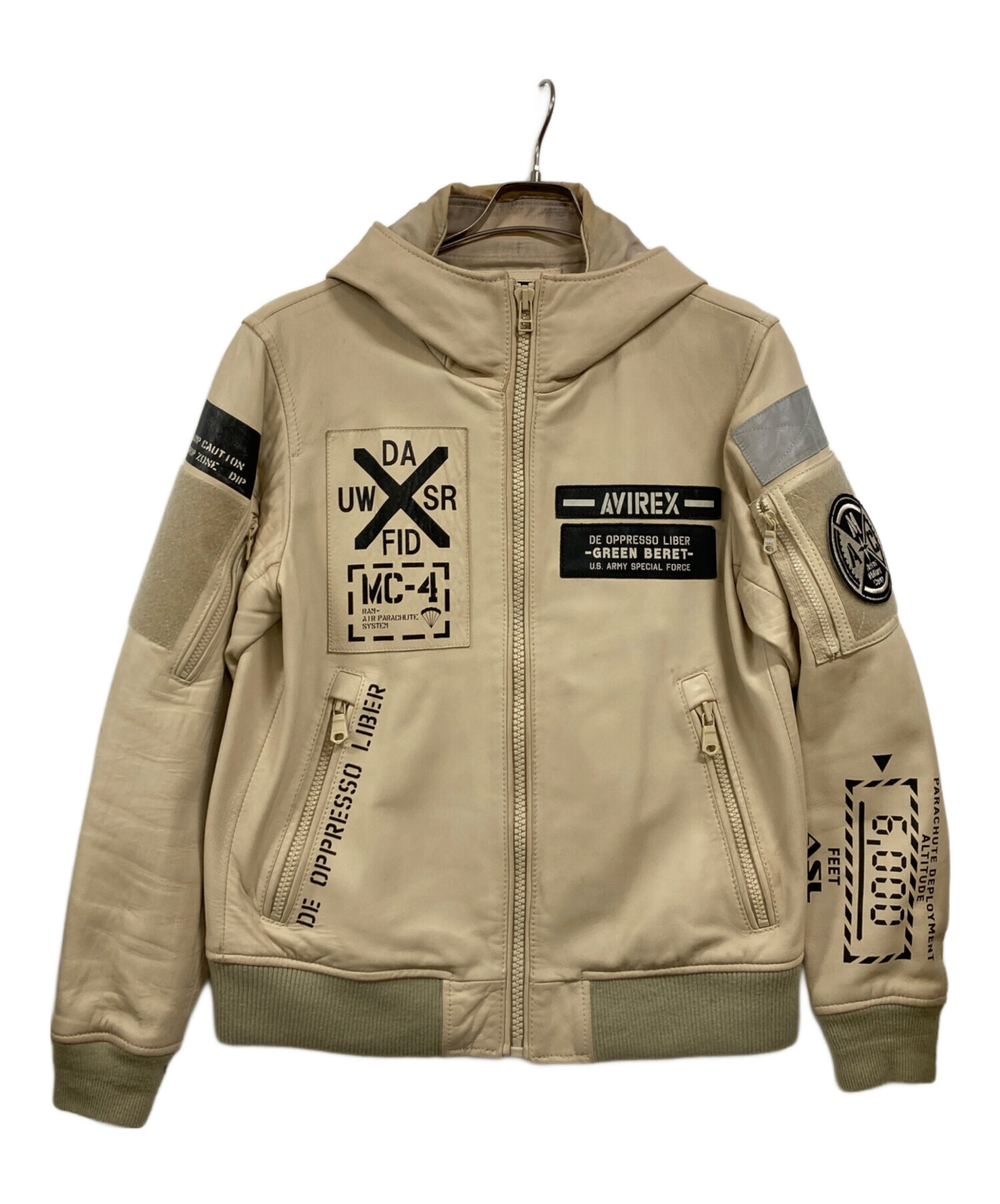 中古・古着通販】AVIREX (アヴィレックス) LEATHER HOODIE HALO