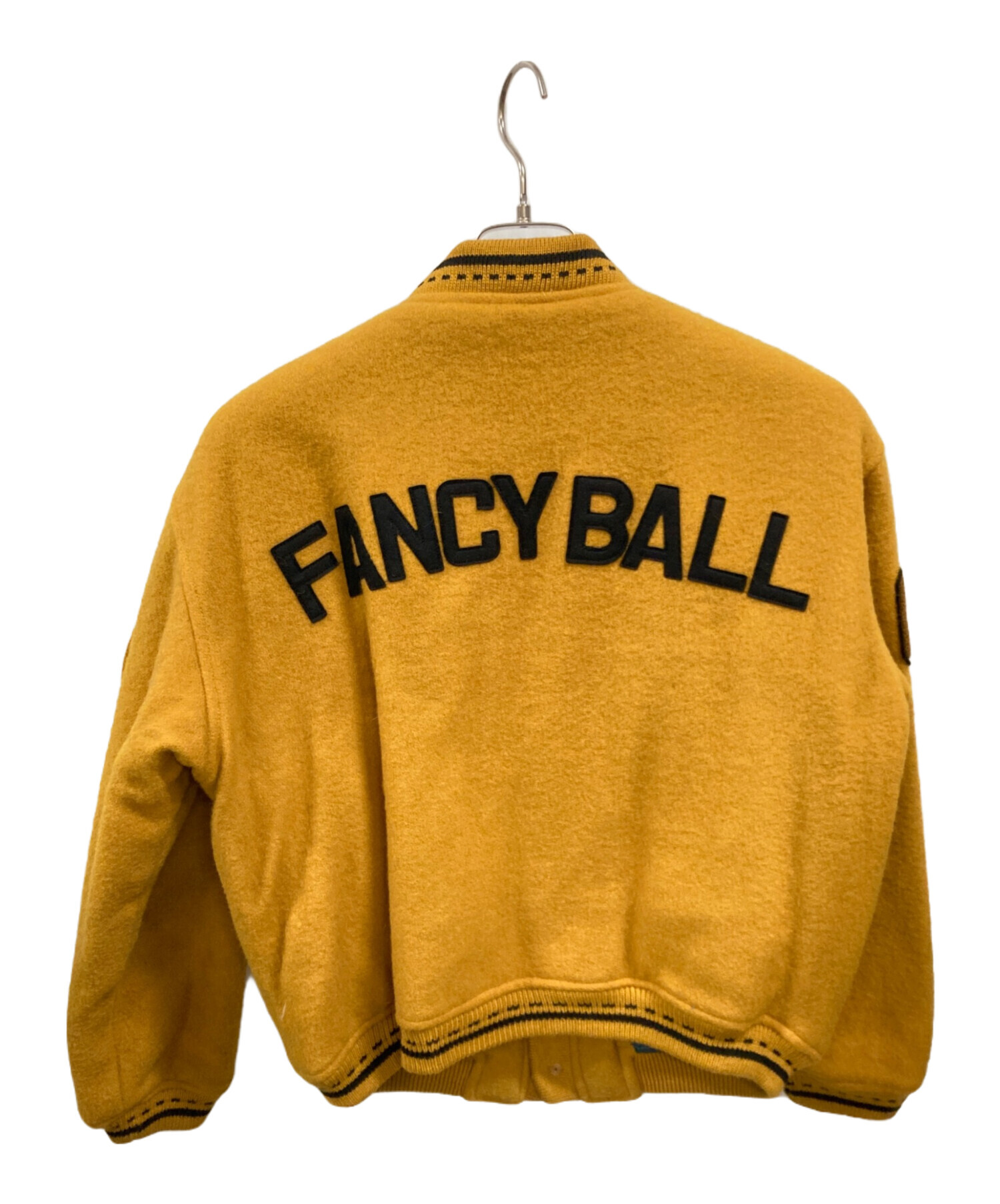 FANCY BALL ファンシーボール/レザースリーブスタジャン/フルデコ/メンズアウター/Bランク/04【中古】 中古・古着通販】FANCY BALL (ファンシーボール) スタジャン イエロー