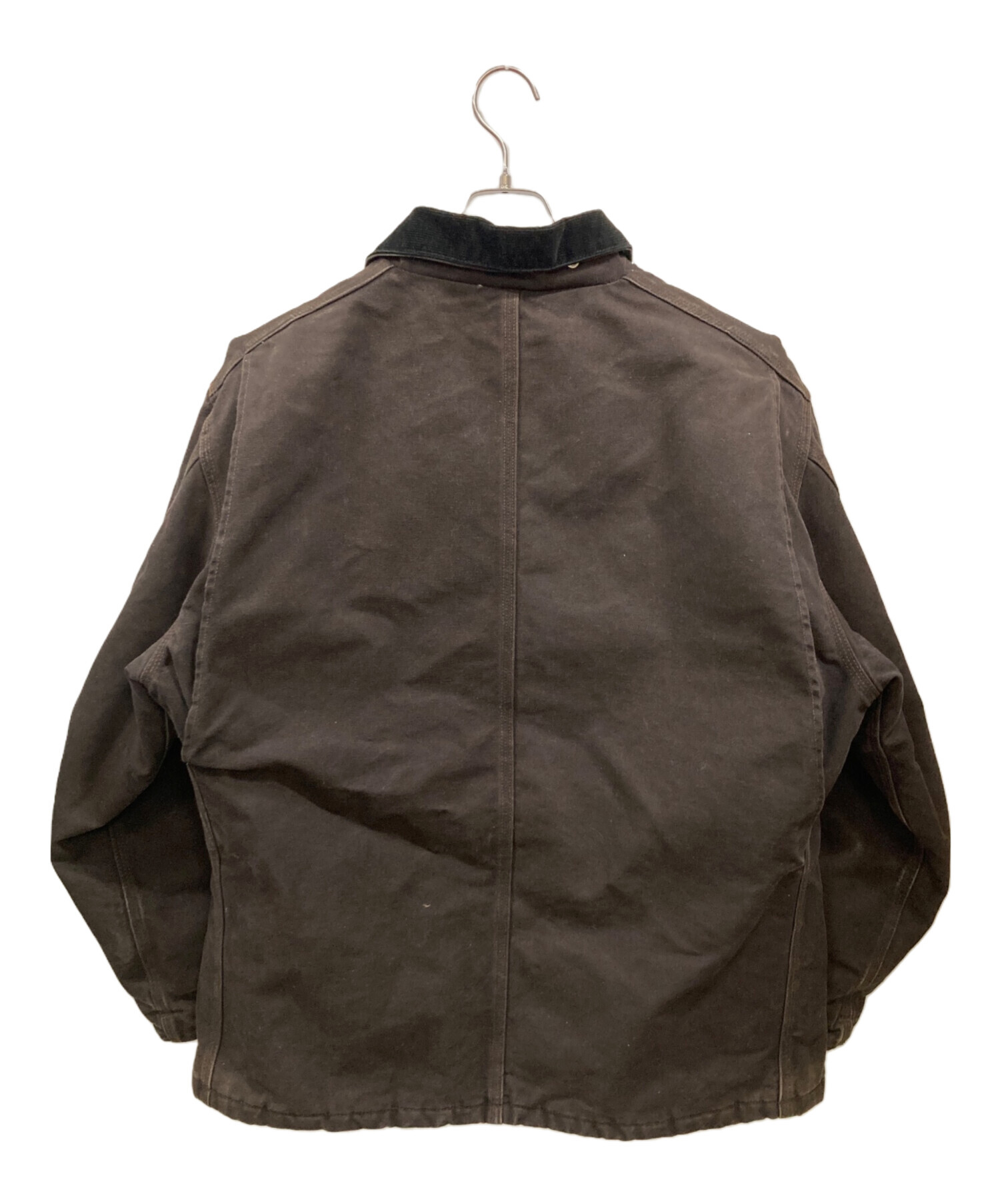 【カーハート】トラディショナルジャケット　茶色　L フェード　古着　ダック地　i Carhartt LOOSE FIT FIRM DUCK INSULATED BROWN BLACK カーハート