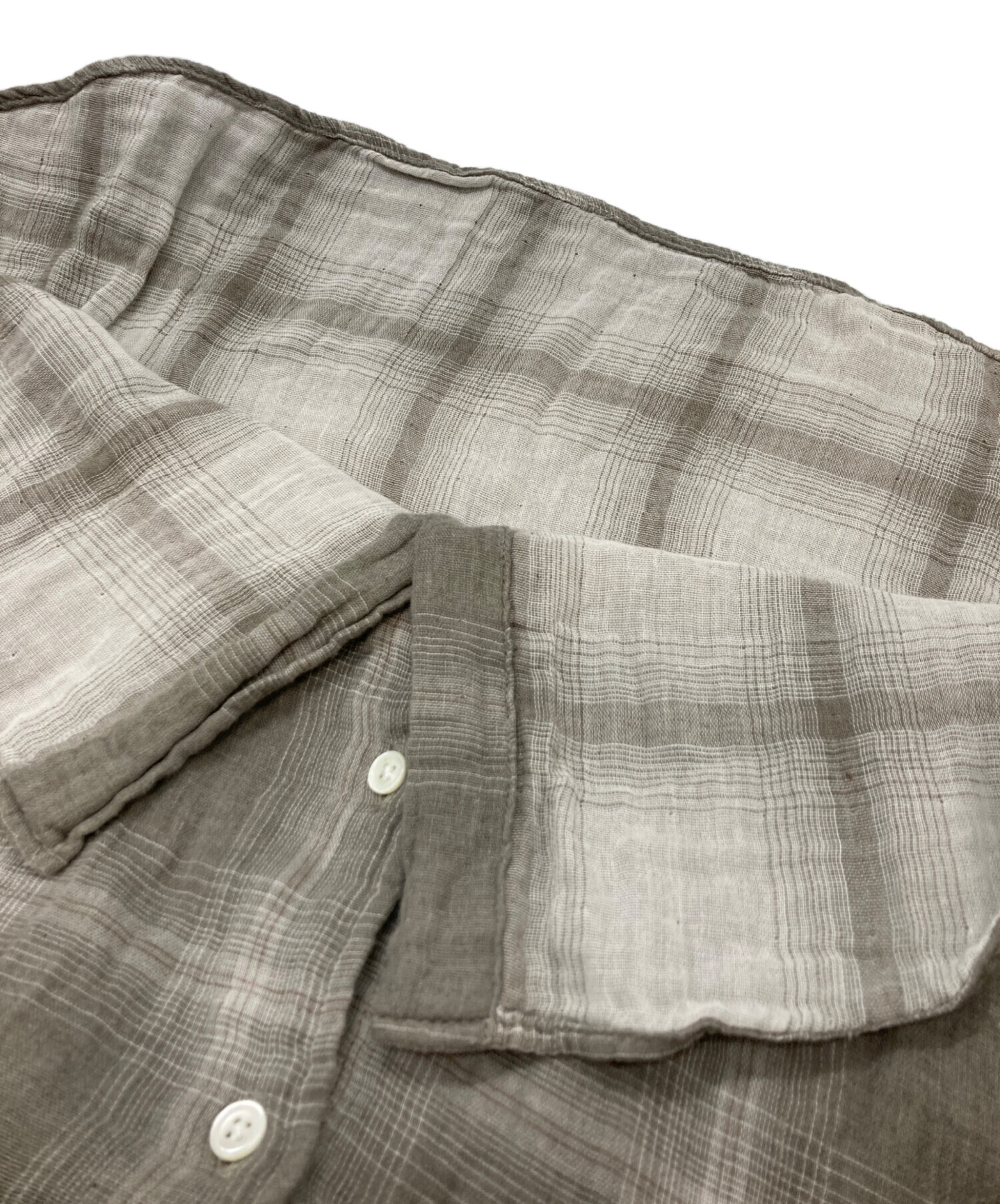 Ron Herman / トリプルガーゼレギュラーシャツ/S/コットン/GRY/チェック/4120700054 中古・古着通販】Ron Herman (ロンハーマン) トリプルガーゼレギュラー