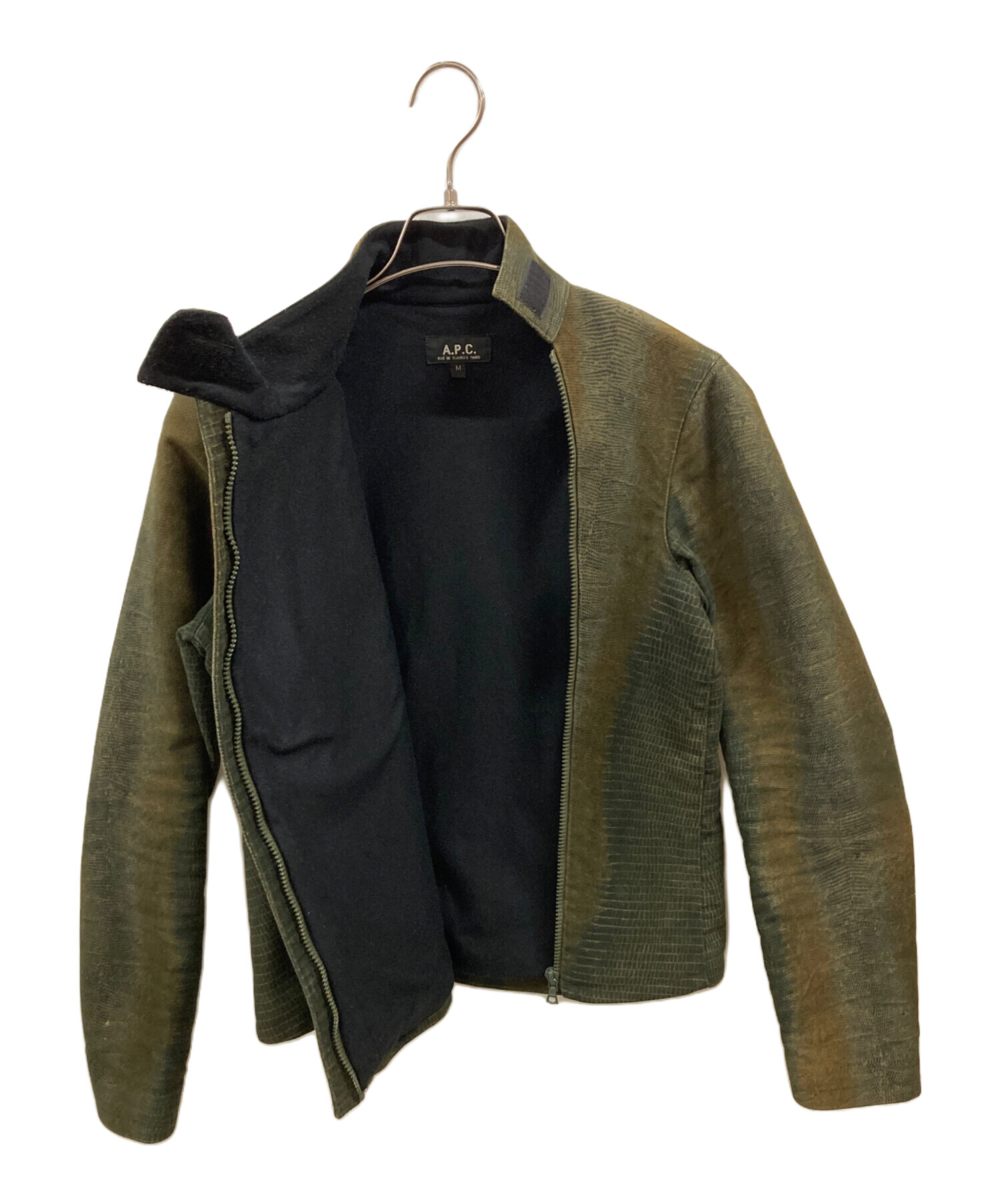 A.P.C. アーペーセー カジュアルジャケット メンズ 【古着】【中古】 中古・古着通販】A.P.C. (アーペーセー) パイソン柄シングルライダース