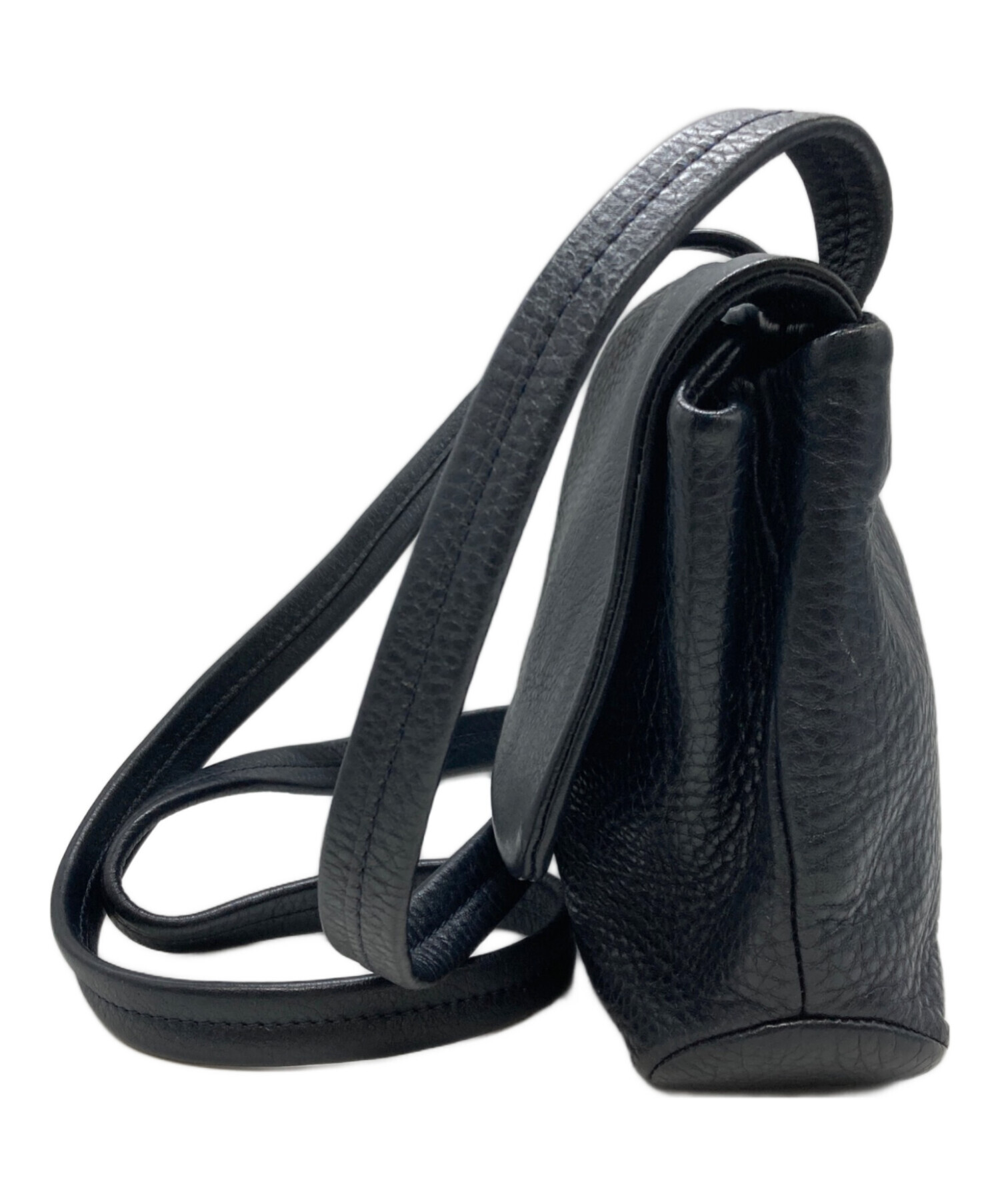 中古・古着通販】HIROFU (ヒロフ) レザーショルダーバッグ ネイビー