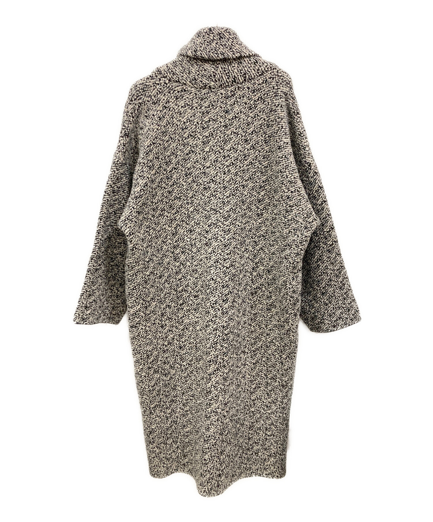中古・古着通販】ZARA (ザラ) ボリュームネックニットコート ブラック 