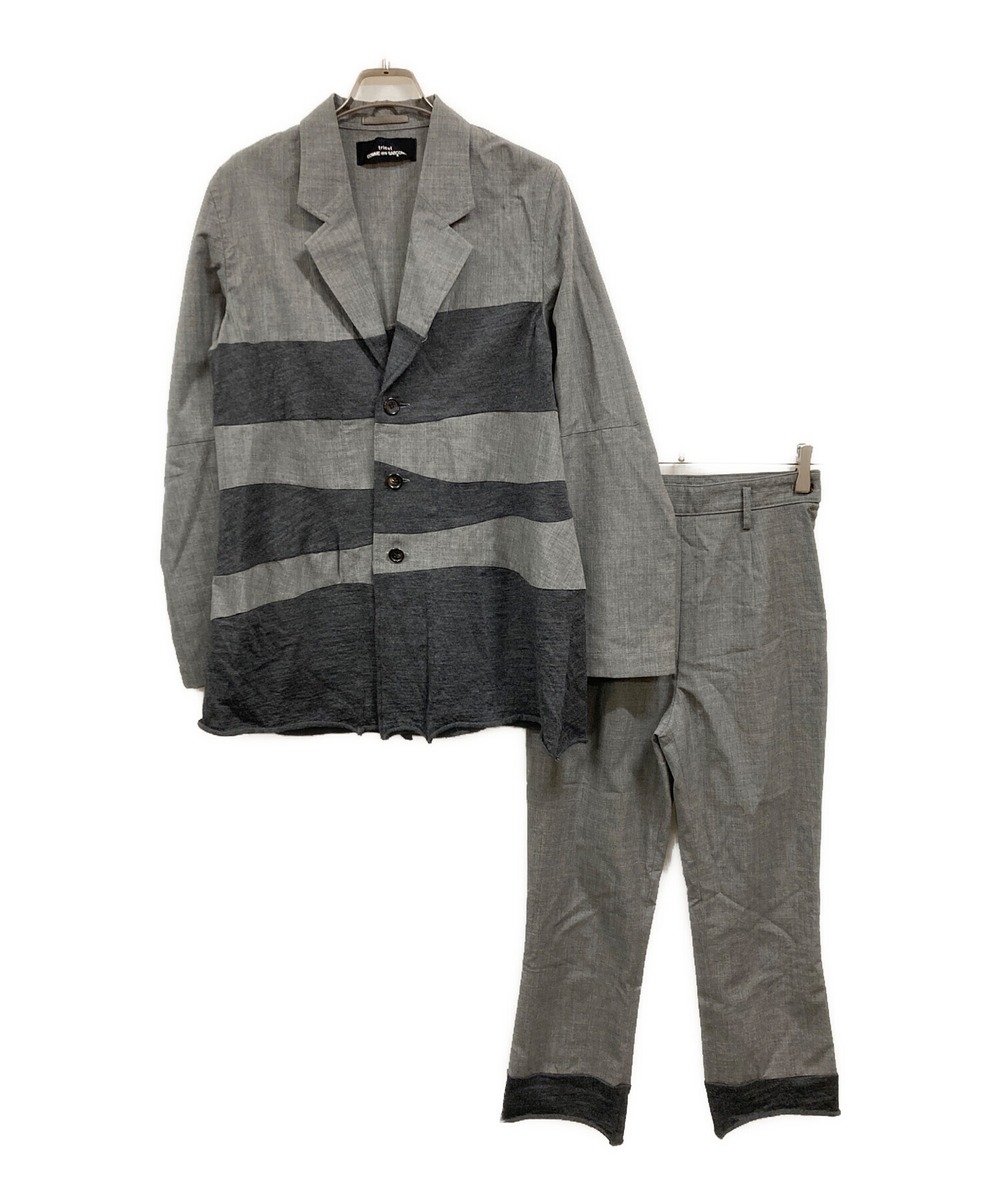 トリコ　コムデギャルソンフリンジ付きデニムジャケット グレー　送料込み 中古・古着通販】tricot COMME des GARCONS (トリココムデギャルソン