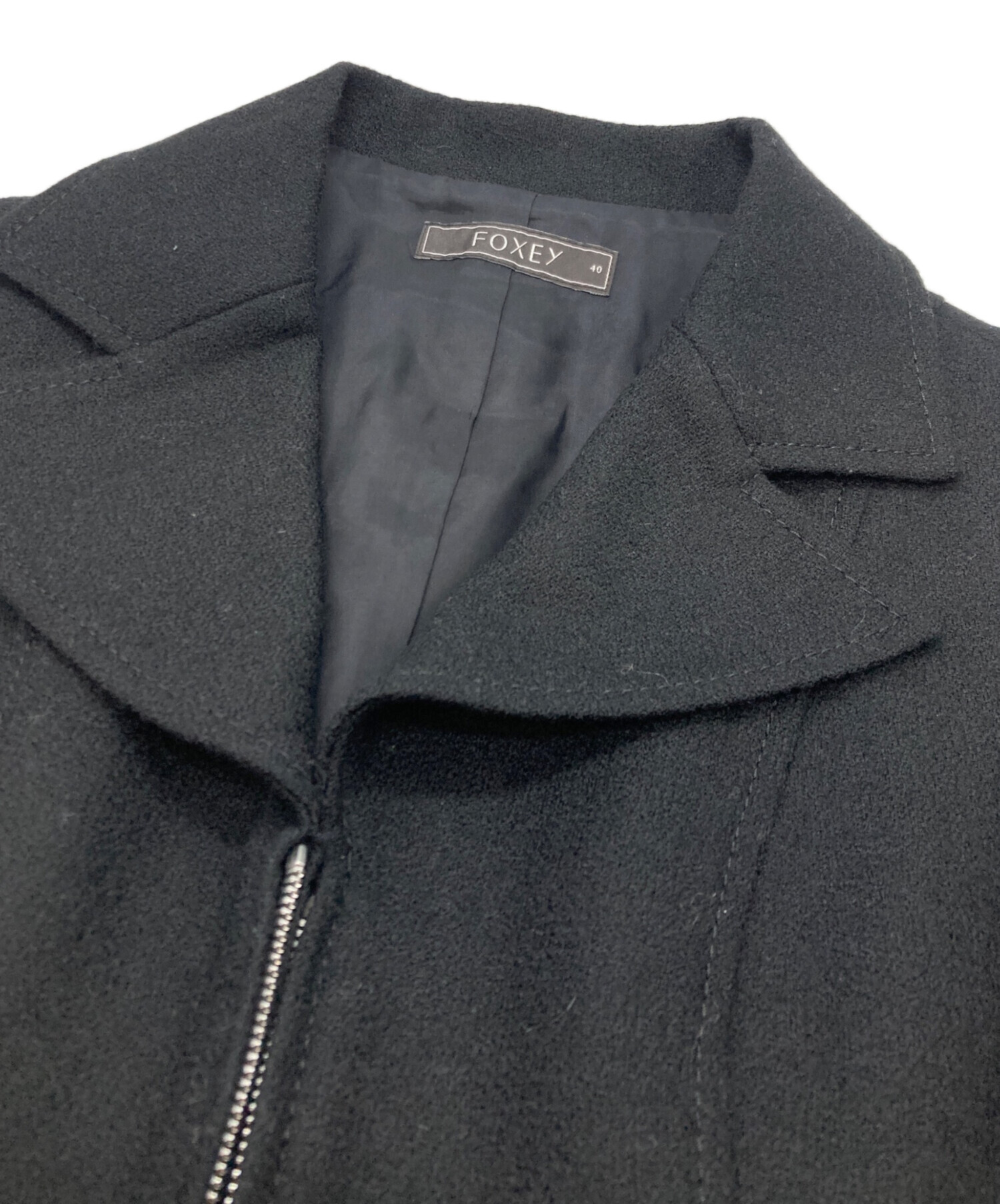 中古・古着通販】FOXEY (フォクシー) ノースリーブワンピース ブラック