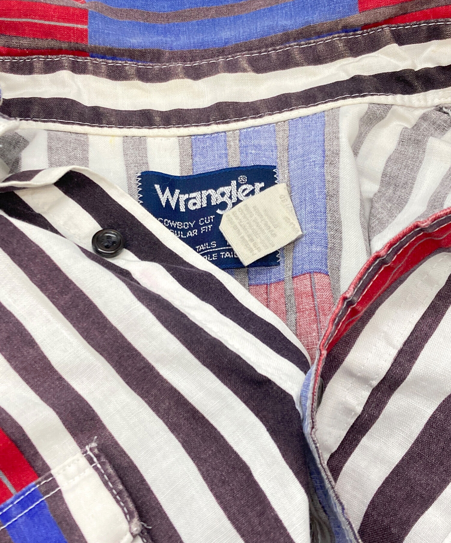 中古・古着通販】Wrangler (ラングラー) ストライプシャツ レッド 