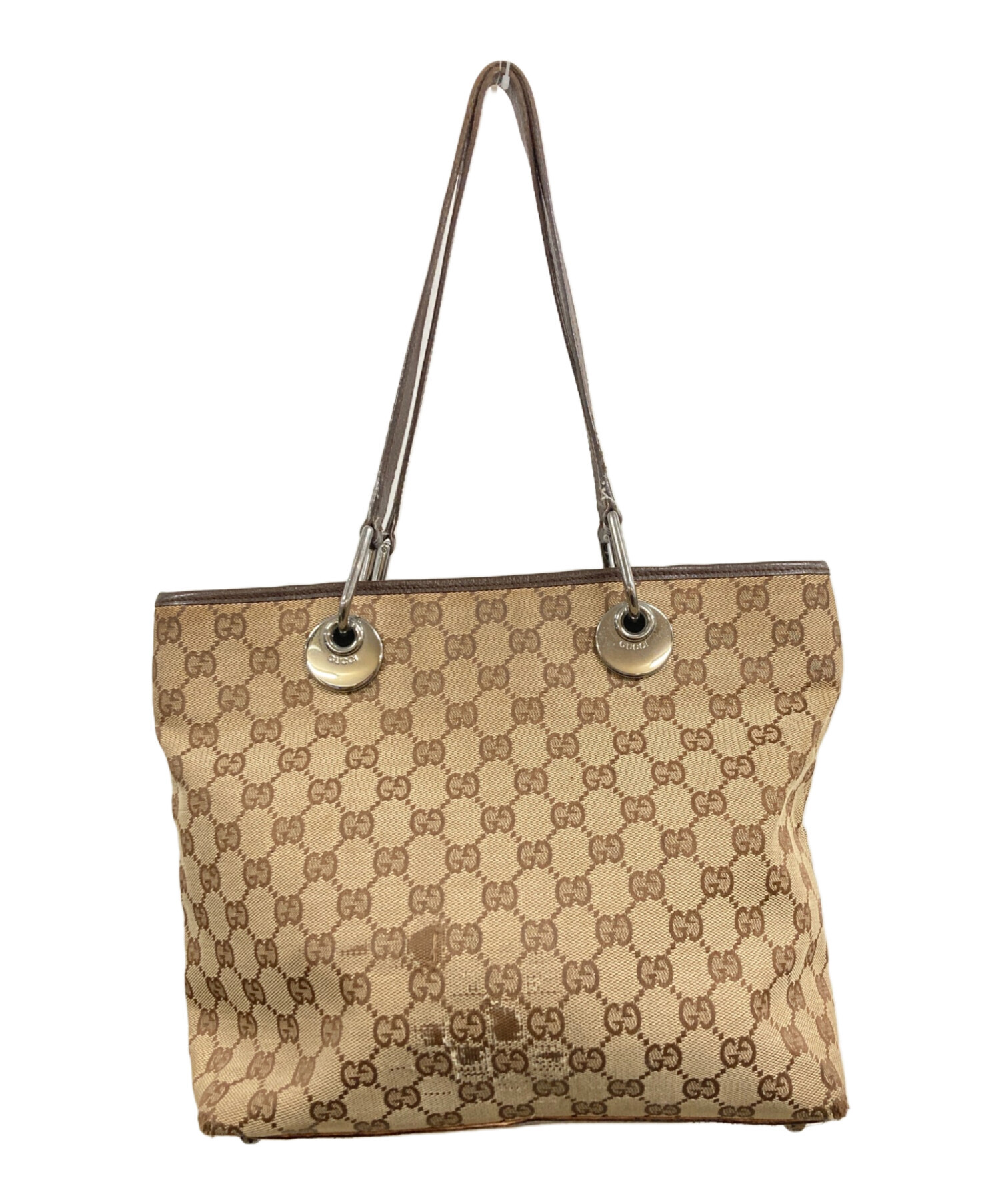 中古・古着通販】GUCCI (グッチ) GGキャンバストートバッグ ブラウン