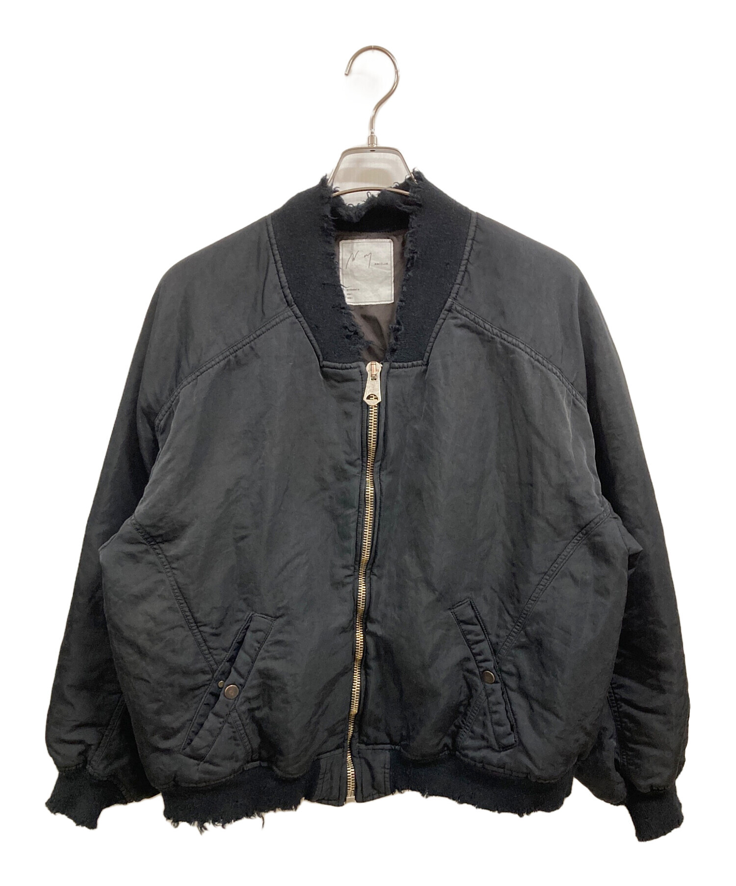 中古・古着通販】ANCELLM (アンセルム) FADED BOMBER JACKET ブラック