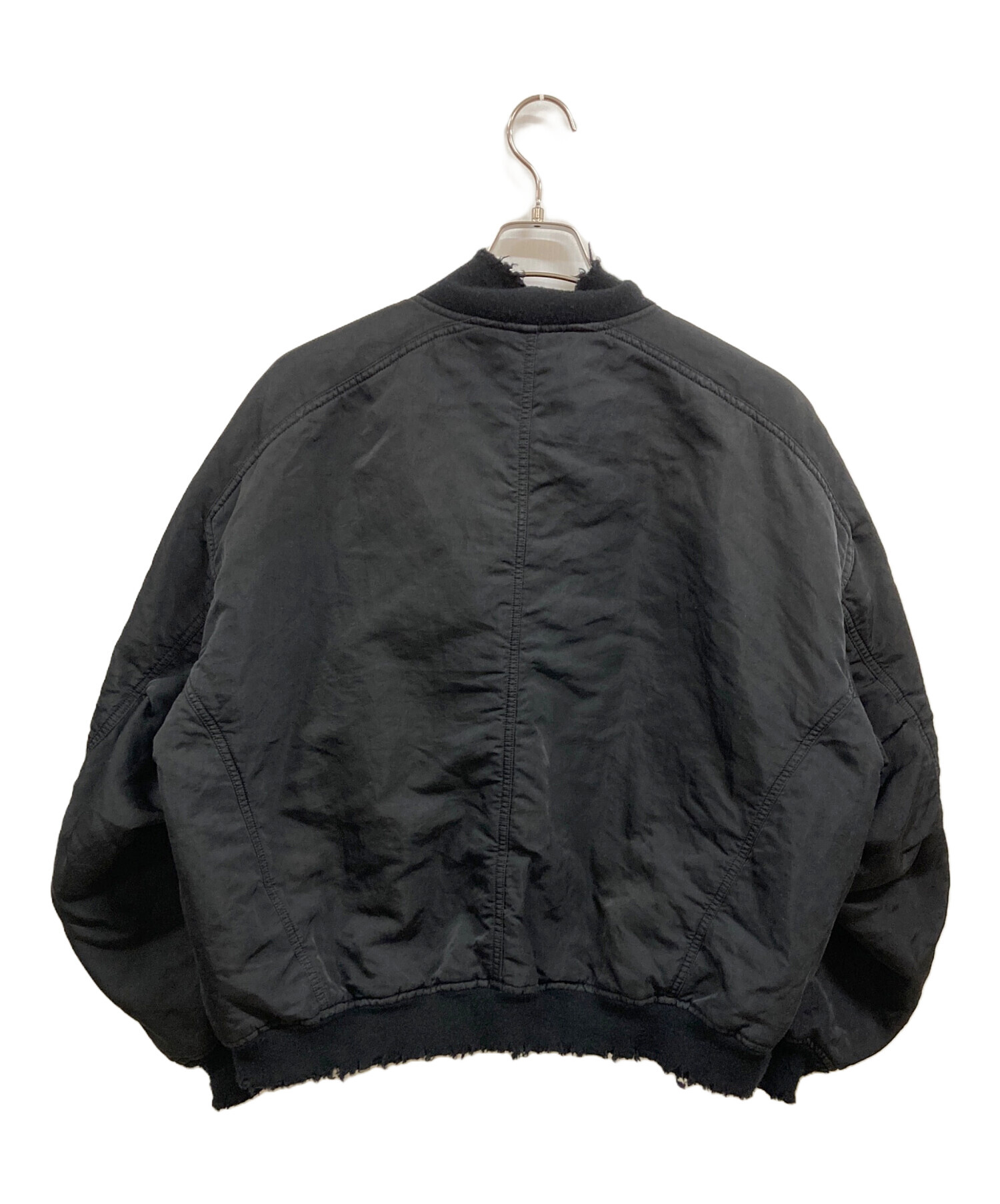 中古・古着通販】ANCELLM (アンセルム) FADED BOMBER JACKET ブラック