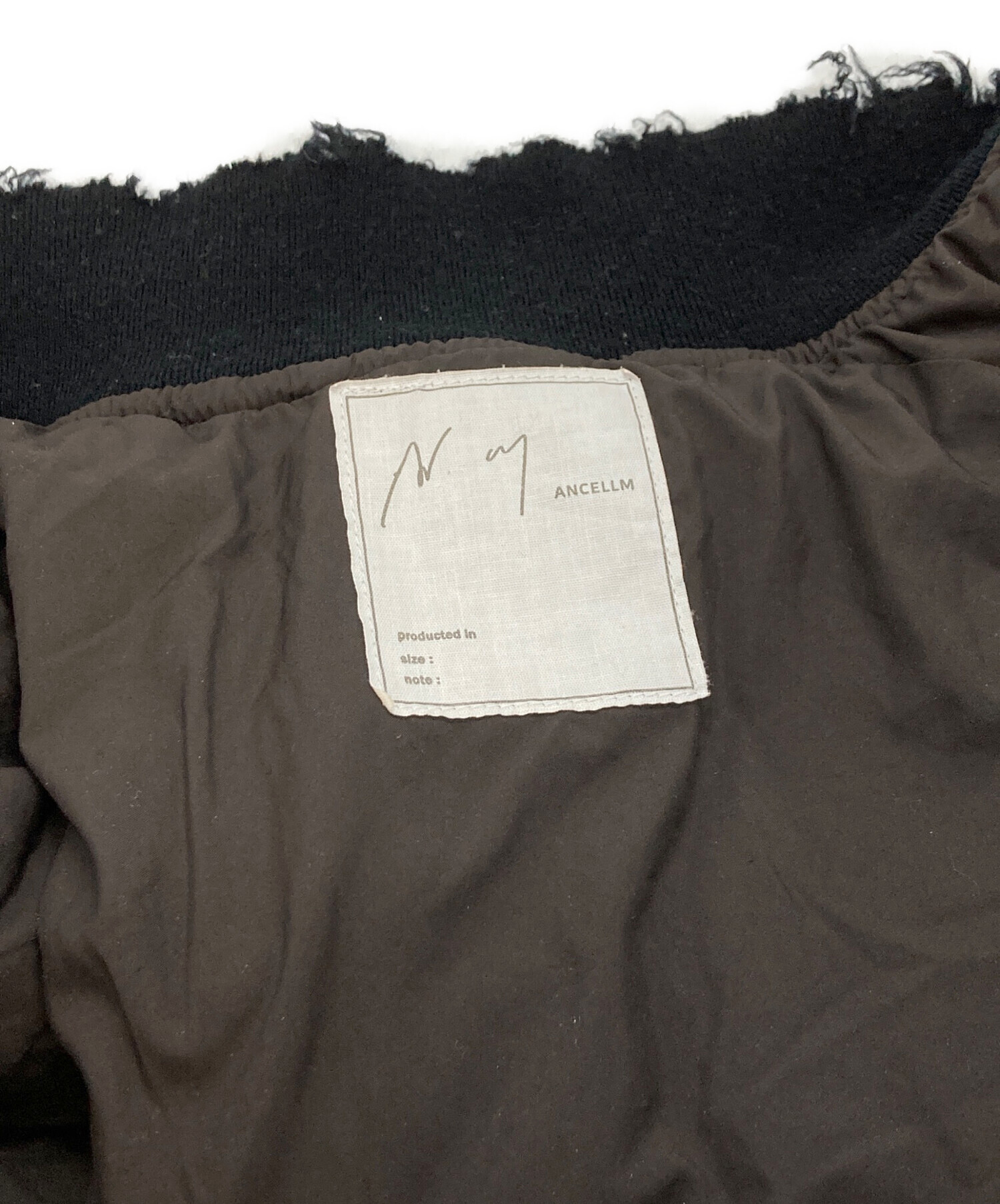 中古・古着通販】ANCELLM (アンセルム) FADED BOMBER JACKET ブラック