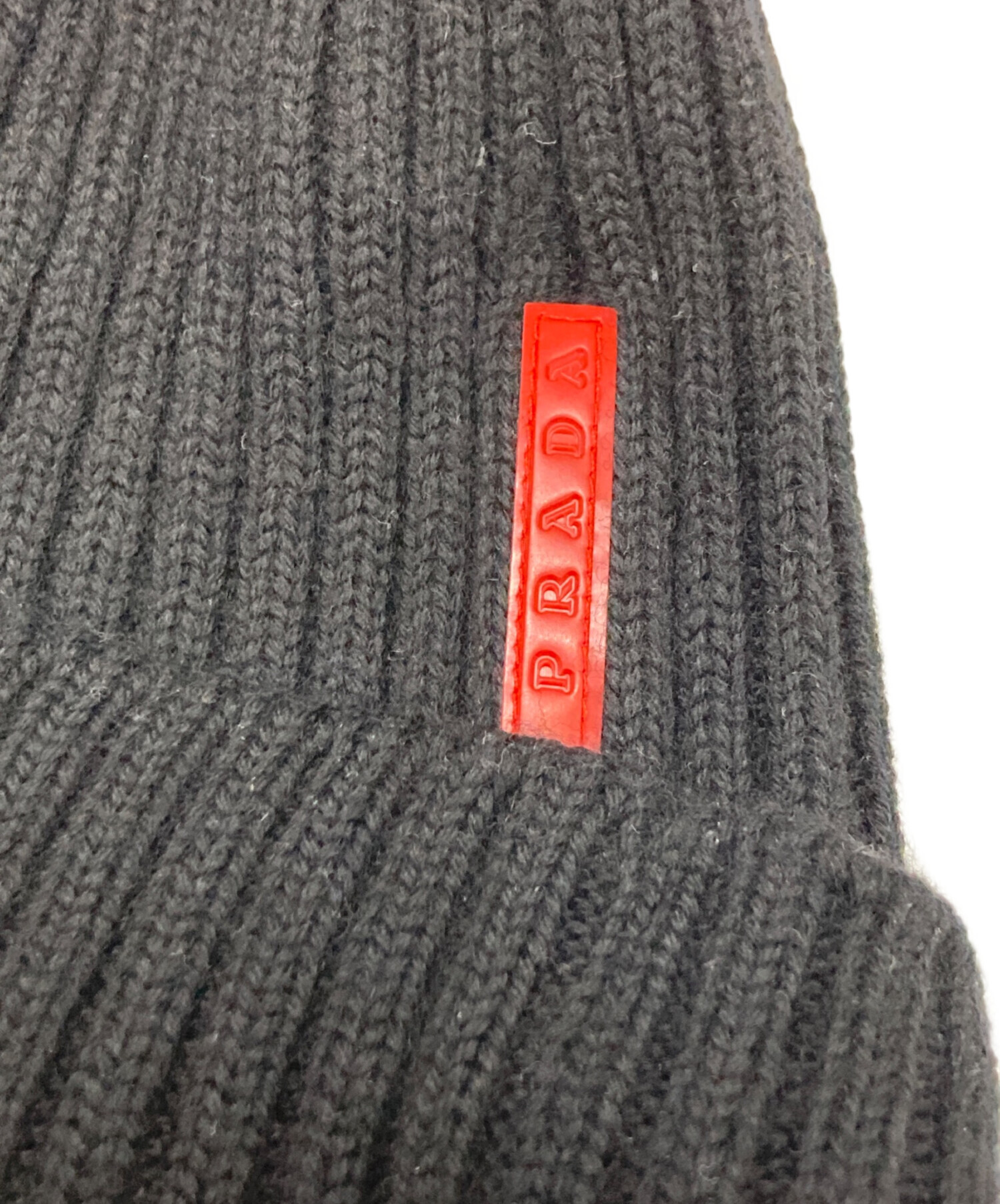 美品 00s PRADA SPORTS WOOL LOGO BEANIE 中古・古着通販】PRADA SPORTS (プラダスポーツ) ラバーワッペンウール