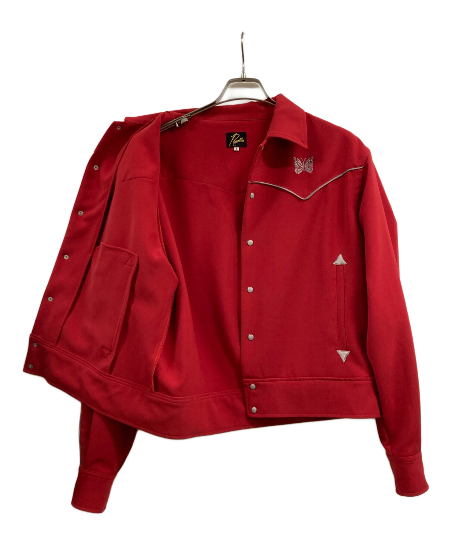 Needles レッド刺繍カジュアルジャケット XS 中古・古着通販】Needles (ニードルズ) Piping Cowboy Jacket レッド