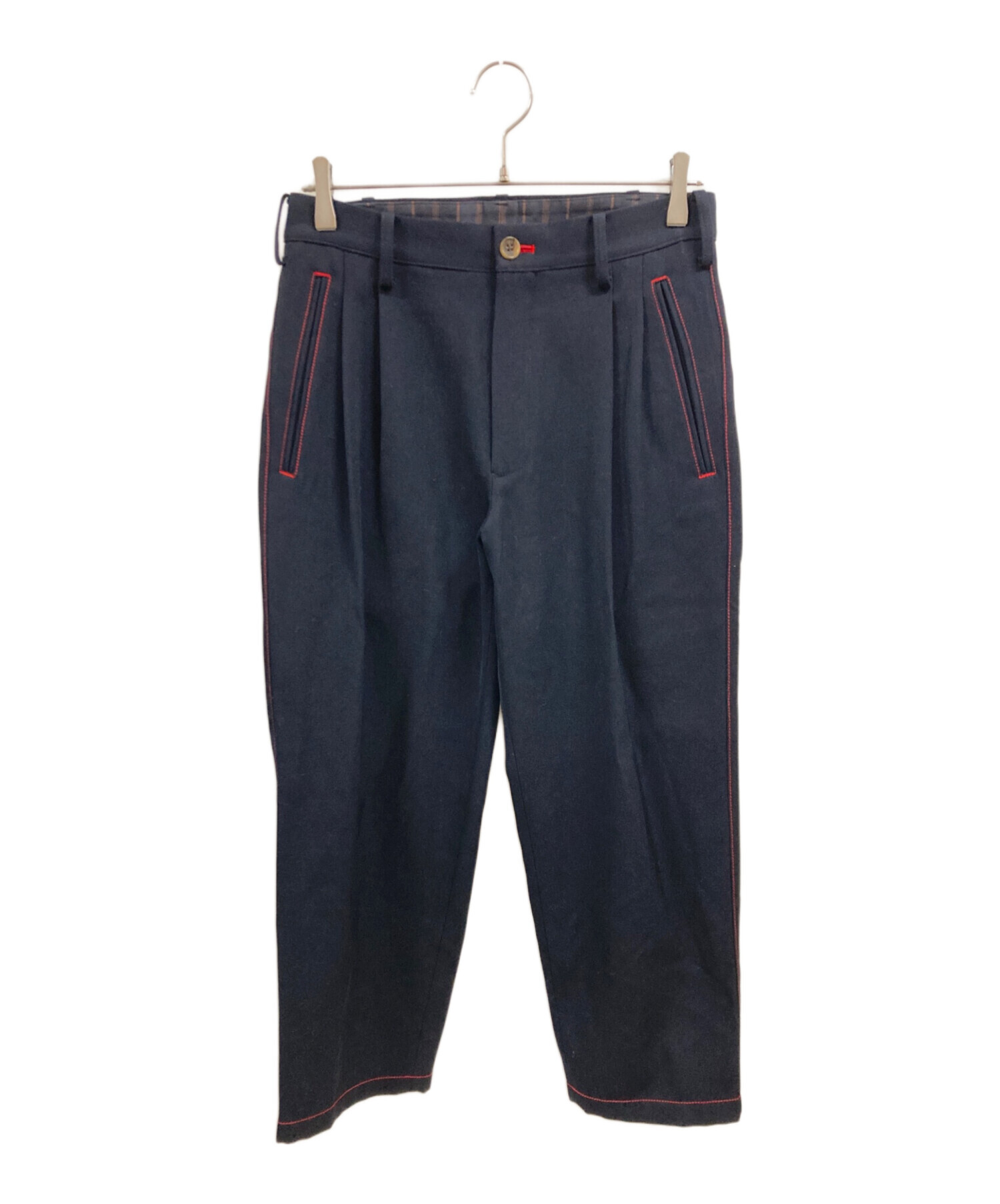 中古・古着通販】KOHKI (コッキ) ステッチタックパンツ ネイビー