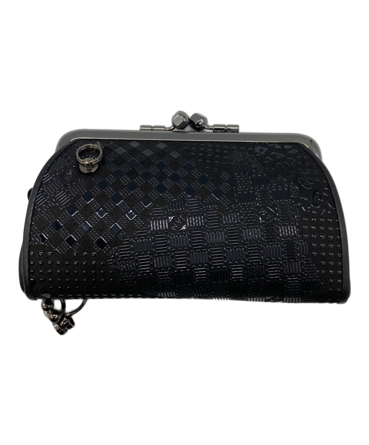 中古・古着通販】印傳屋 (インデンヤ) がま口レオパード財布 ブラック