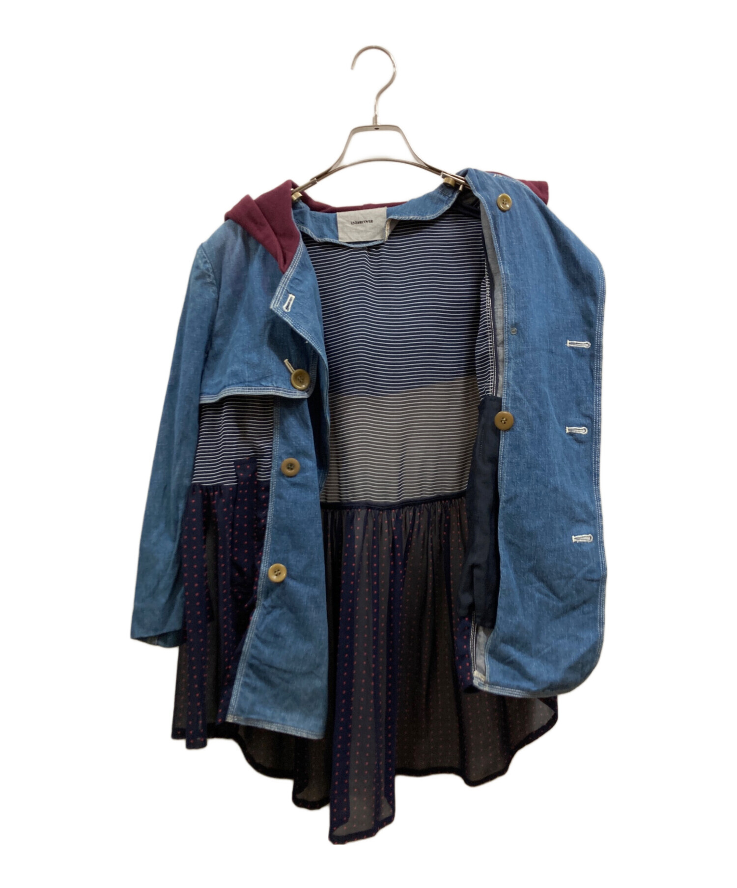 undercoverアンダーカバーt期レディース再構築ジャケットアウターデニム 中古・古着通販】UNDERCOVER (アンダーカバー) 再構築ドッキングデニム