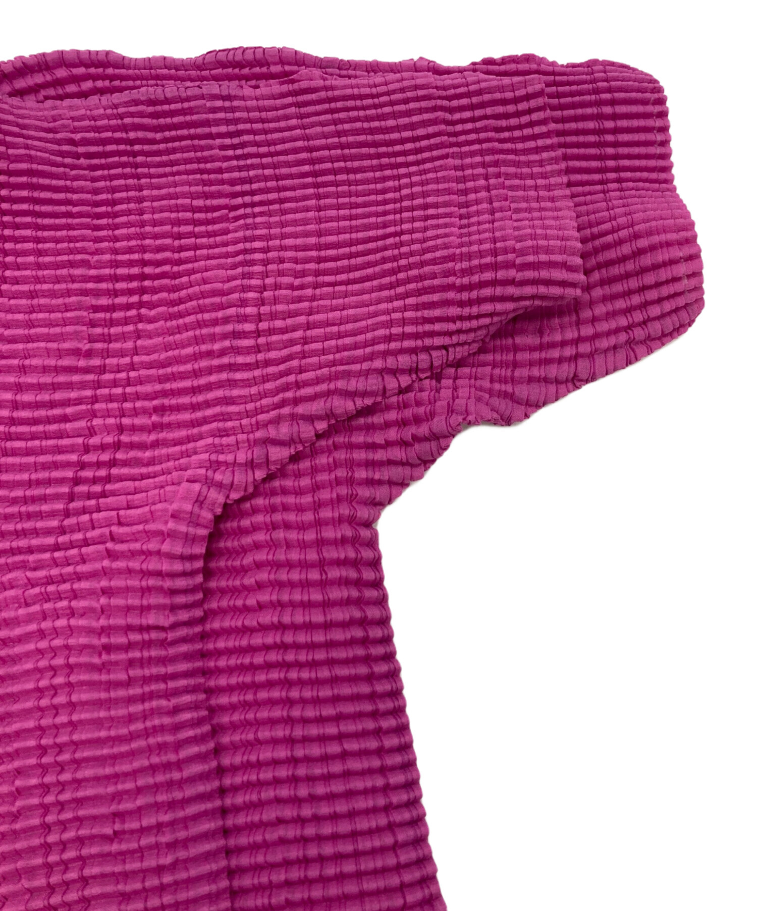98ss ISSEY MIYAKE プリーツカットソー ピンク 中古・古着通販】ISSEY MIYAKE PLEATS T (イッセイミヤケ プリーツ