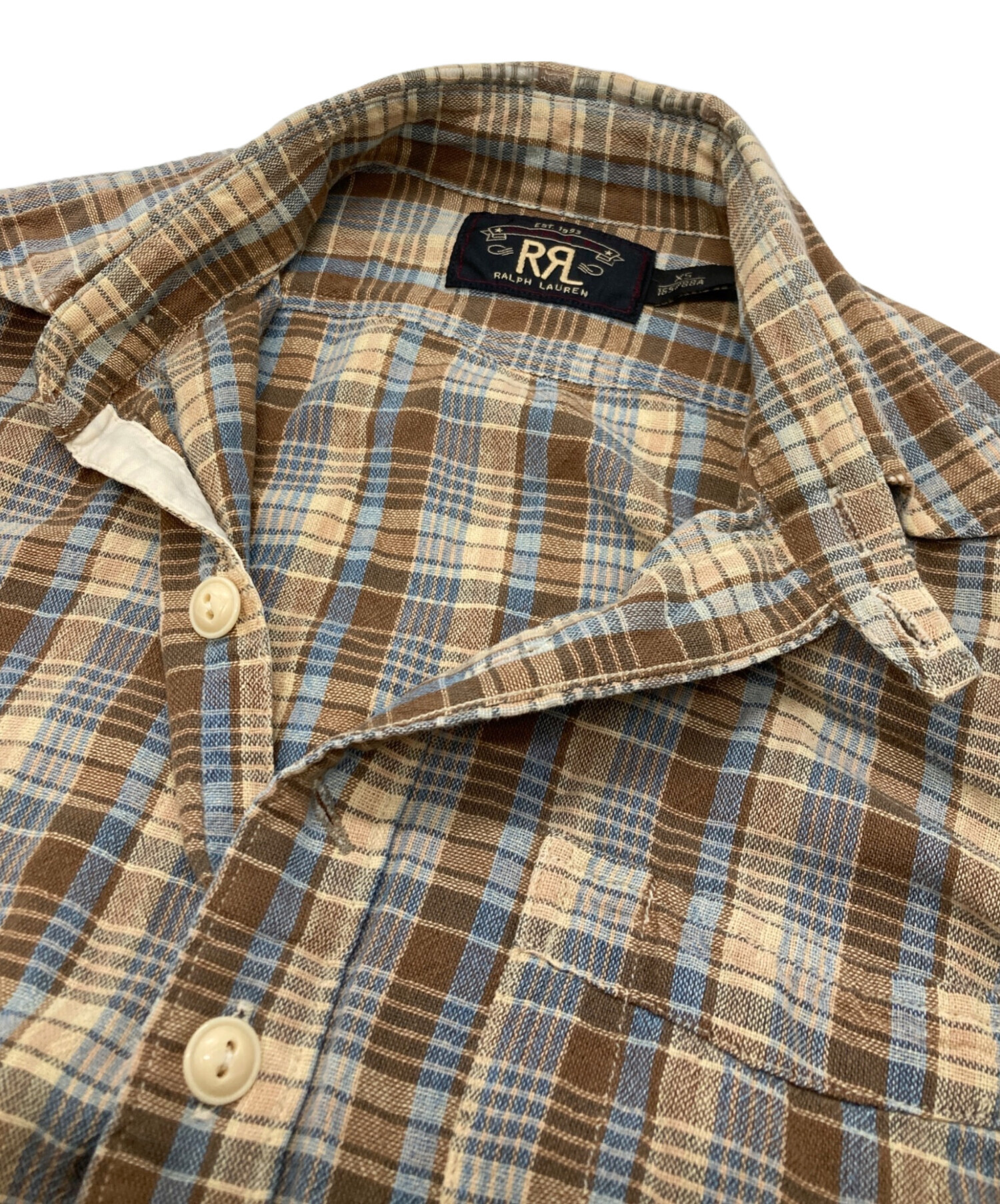 中古・古着通販】RRL (ダブルアールエル) チェックシャツ ブラウン