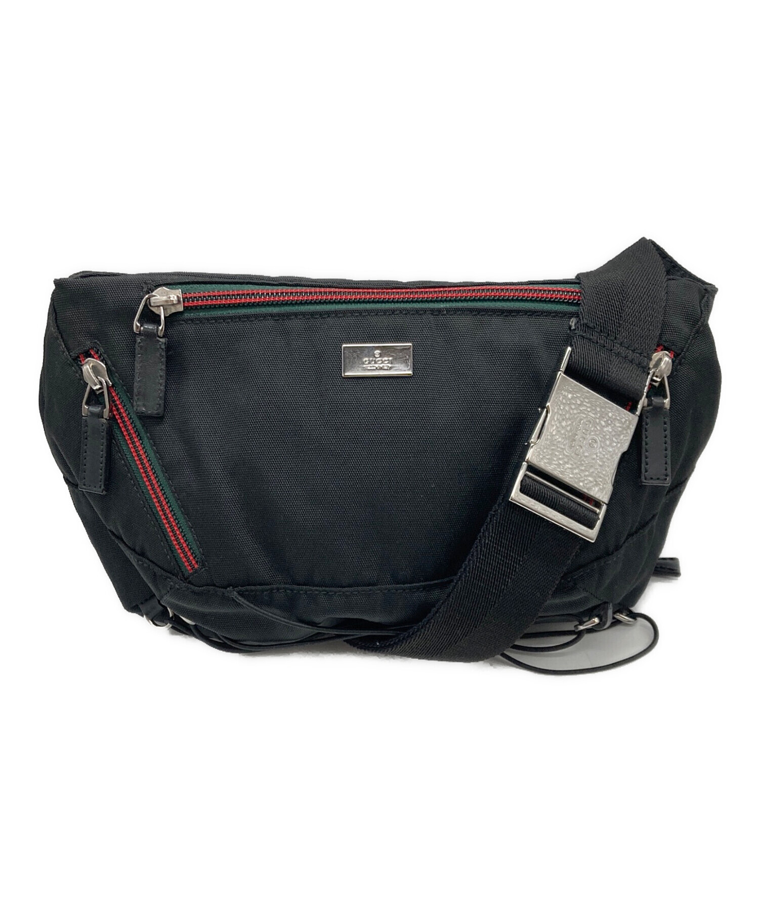 極美品✨グッチ ボディバッグ キャンバス シェリーライン ブラック Y2K 中古・古着通販】GUCCI (グッチ) シェリーライン ボディバッグ