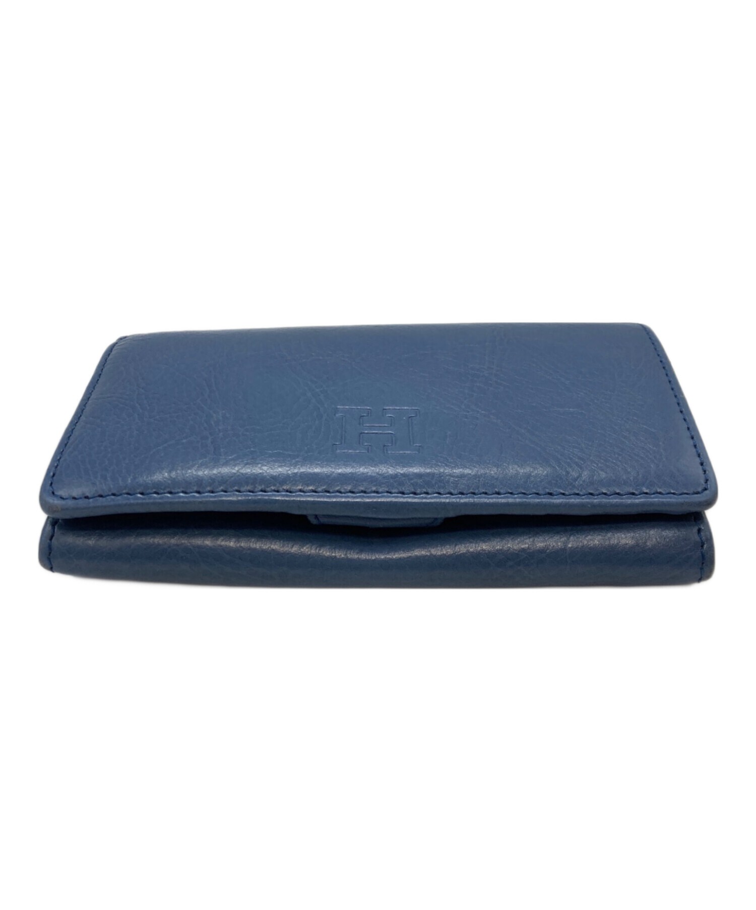 中古・古着通販】HIROFU (ヒロフ) 2つ折りレザー財布 ブルー｜ブランド