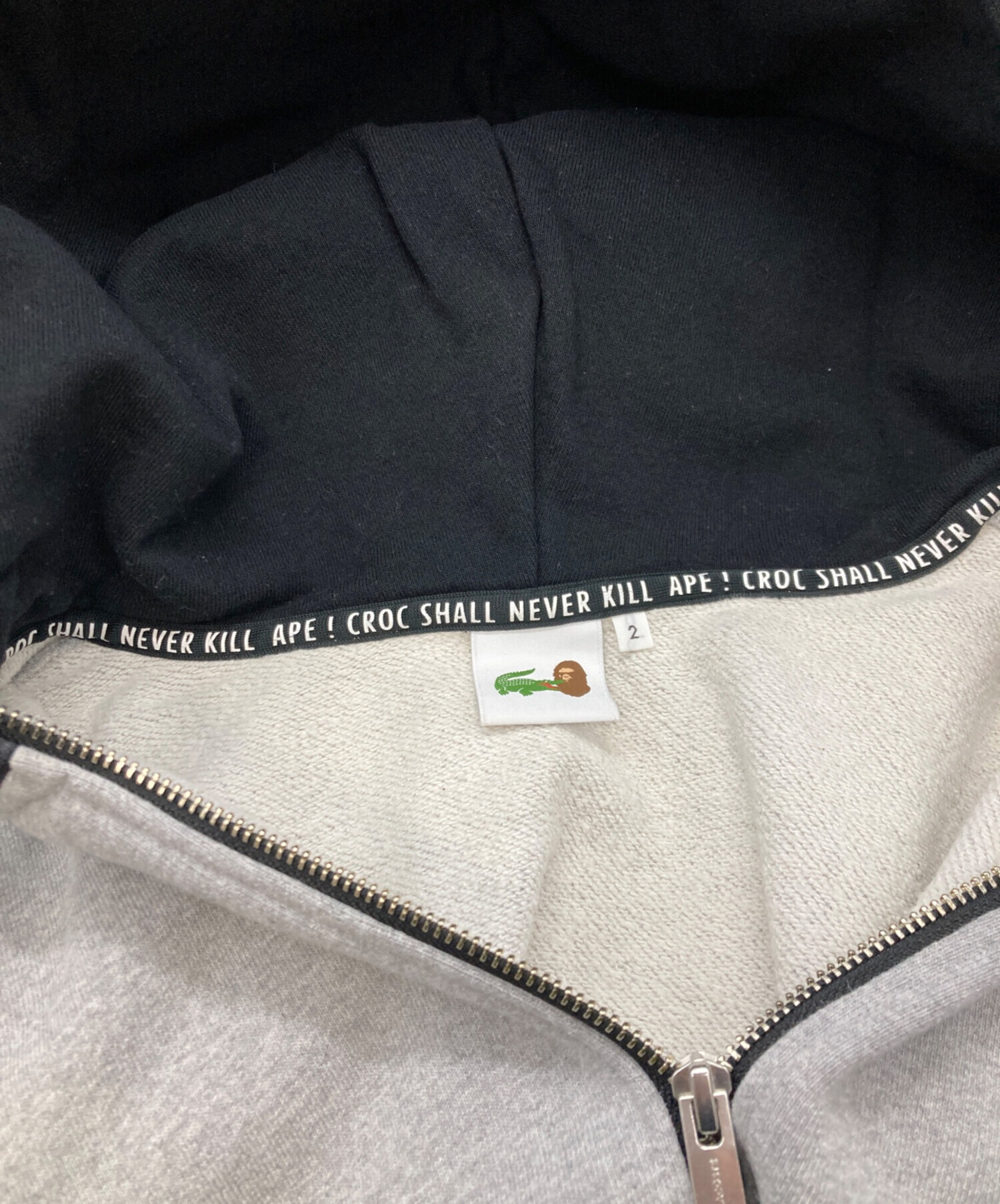ア ベイシング エイプ ラコステ クロコダイル フルジップ フーディ 中古・古着通販】A BATHING APE (ア ベイシング エイプ) LACOSTE