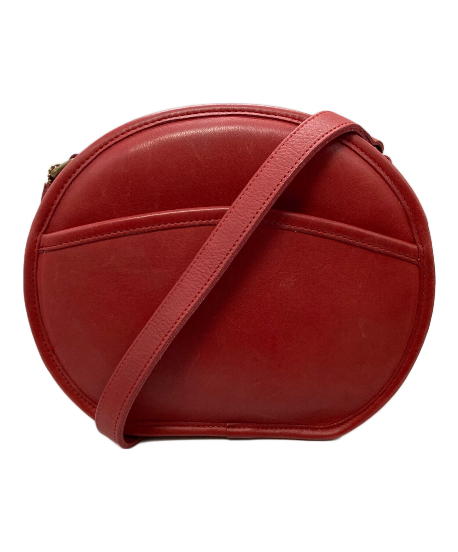 中古・古着通販】COACH (コーチ) レザーショルダーバッグ レッド