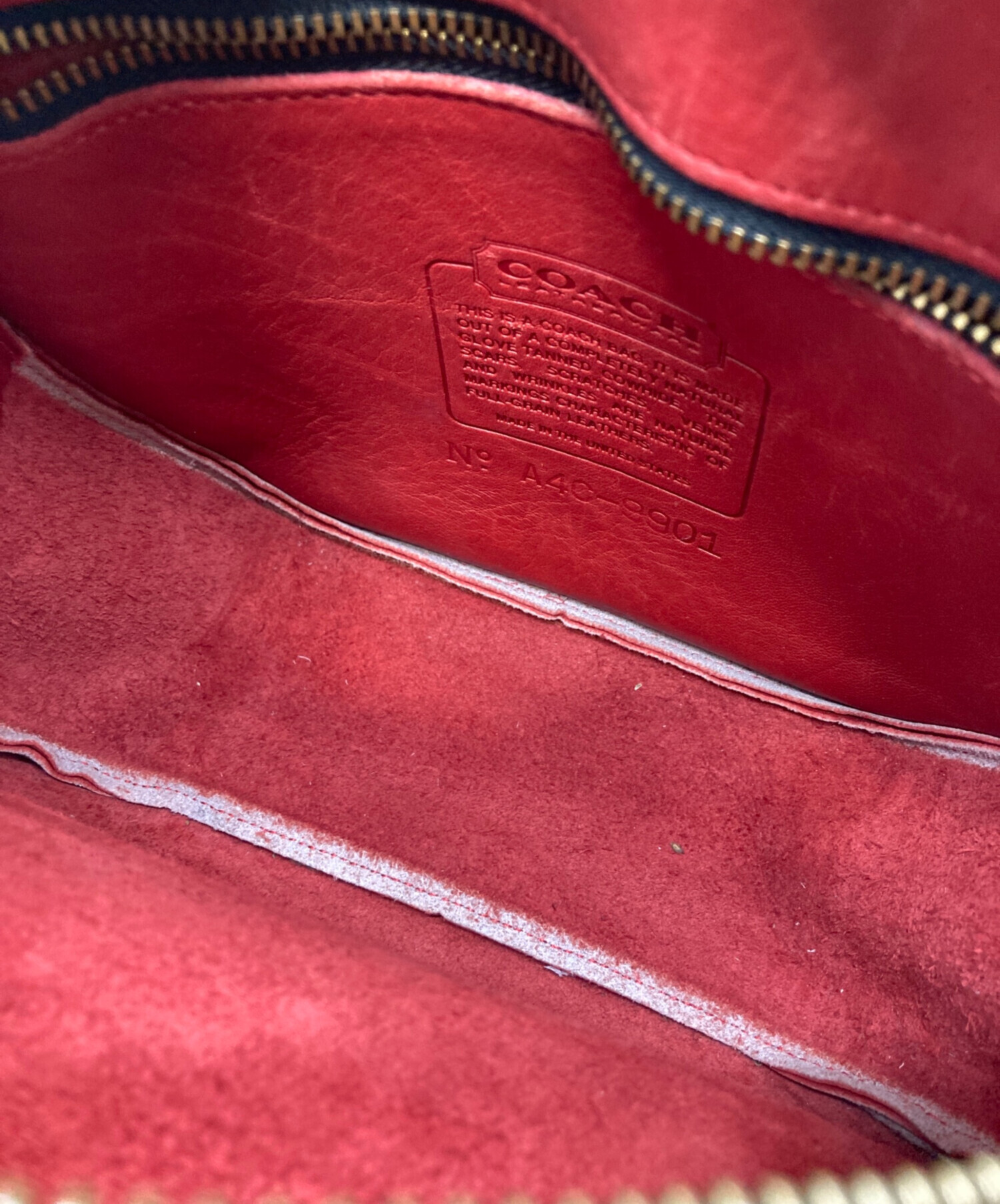 中古・古着通販】COACH (コーチ) レザーショルダーバッグ レッド