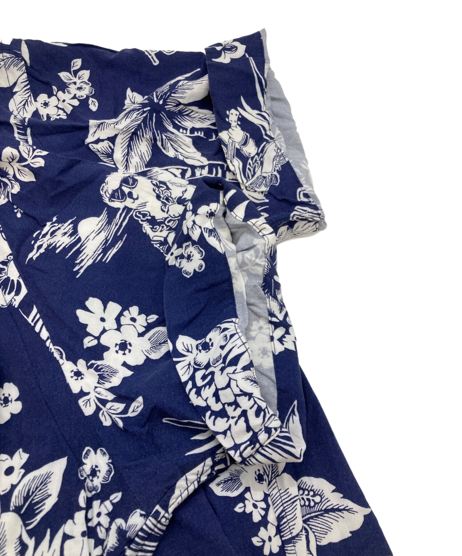 Polo Ralph Lauren ブラウス 0(XS位) 白x青x紺(総柄) 【古着】【中古】 中古・古着通販】POLO RALPH LAUREN (ポロ・ラルフローレン) アロハ