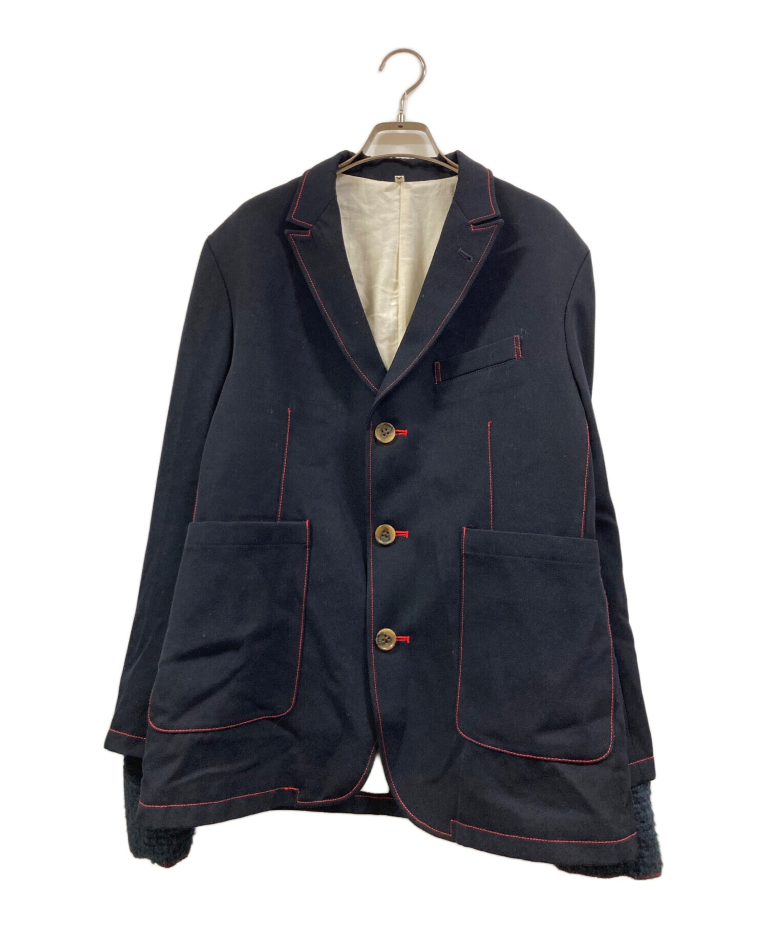 KHOKI 23AWPleat-detail jacketテーラードジャケット 中古・古着通販】KHOKI (コッキ) テーラードジャケット ネイビー