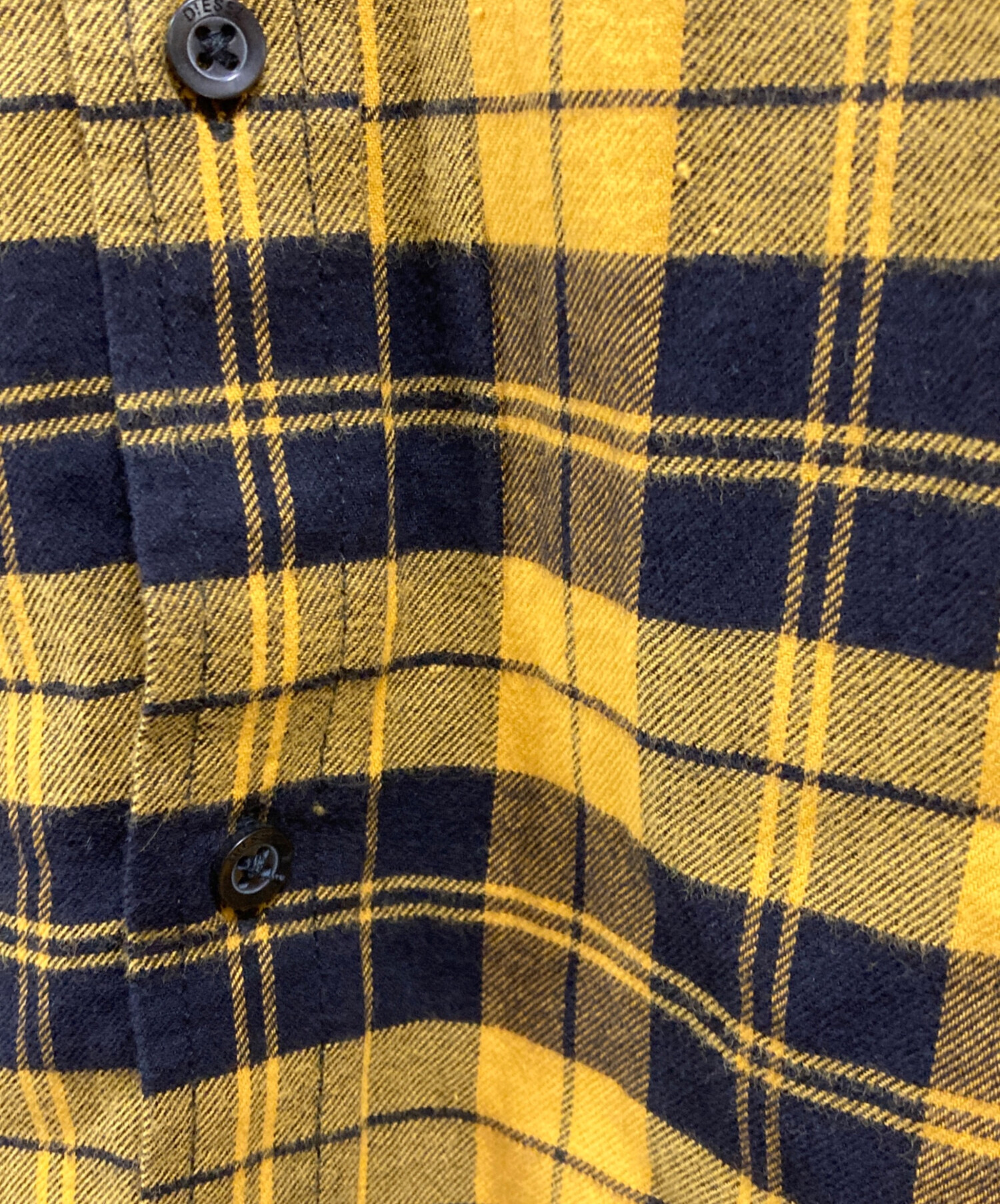 westride ネルシャツ　XXL イエローブラックチェック 中古・古着通販】DIESEL (ディーゼル) チェックネルシャツ イエロー