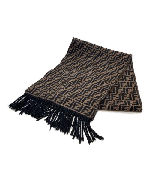 中古・古着通販】FENDI (フェンディ) ズッカ柄ウールマフラー ブラック