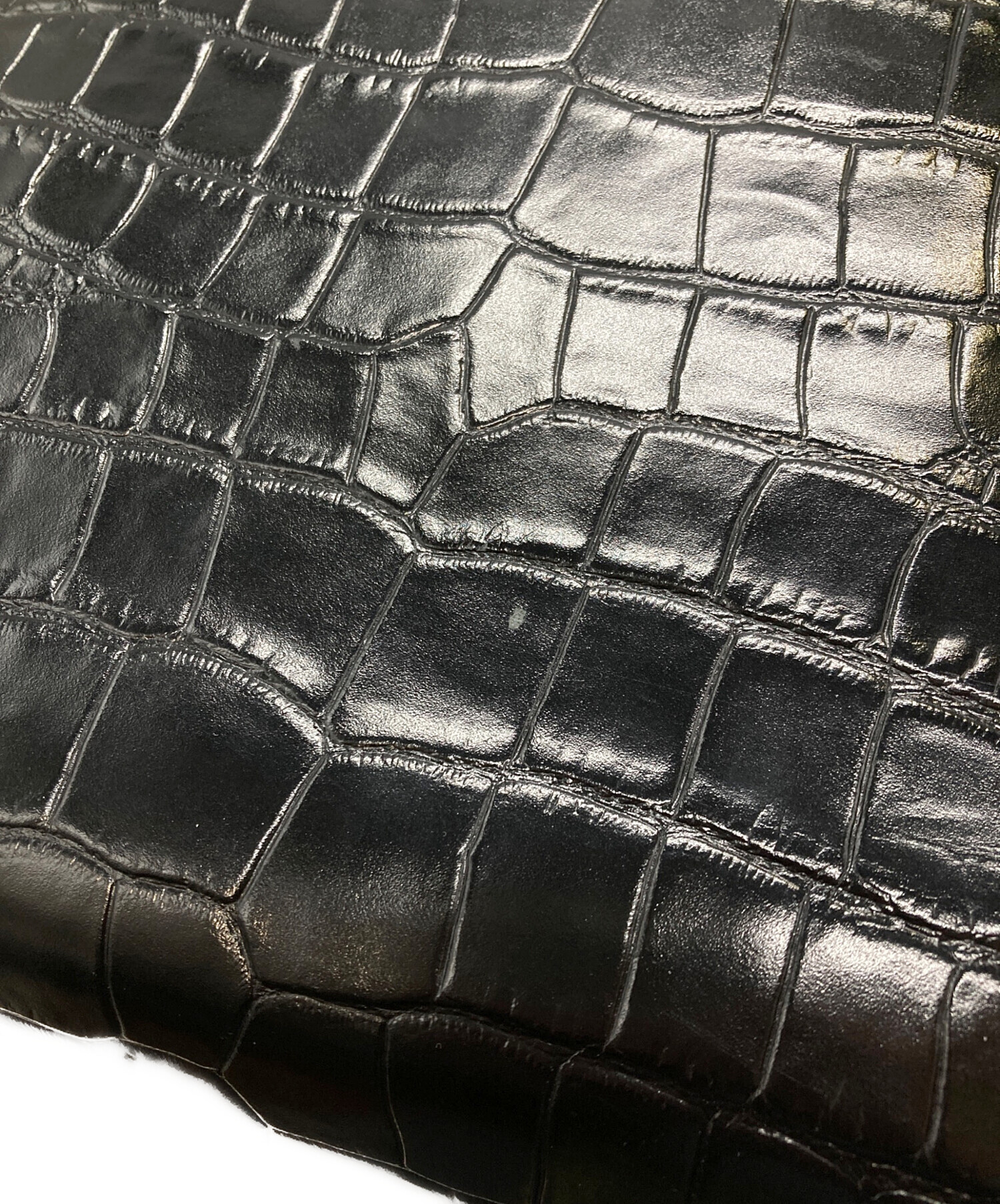 J&M DAVIDSON♢2WAY 金 ペブル クロコ型押し クラッチバッグ 黒 【公式 