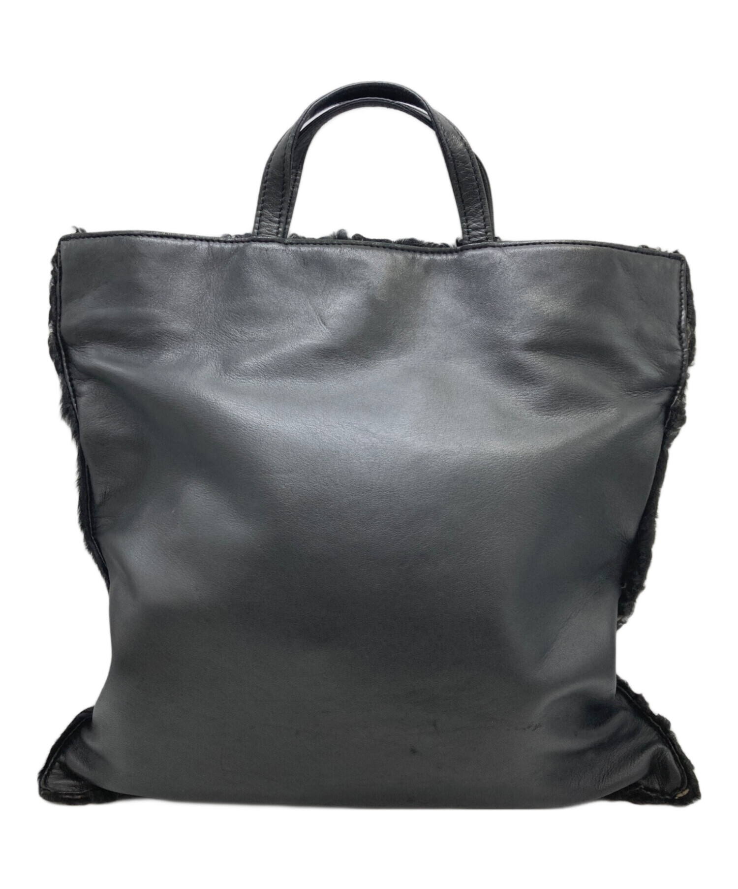 中古・古着通販】LOEWE (ロエベ) ミンクファーハンドバッグ ブラック 