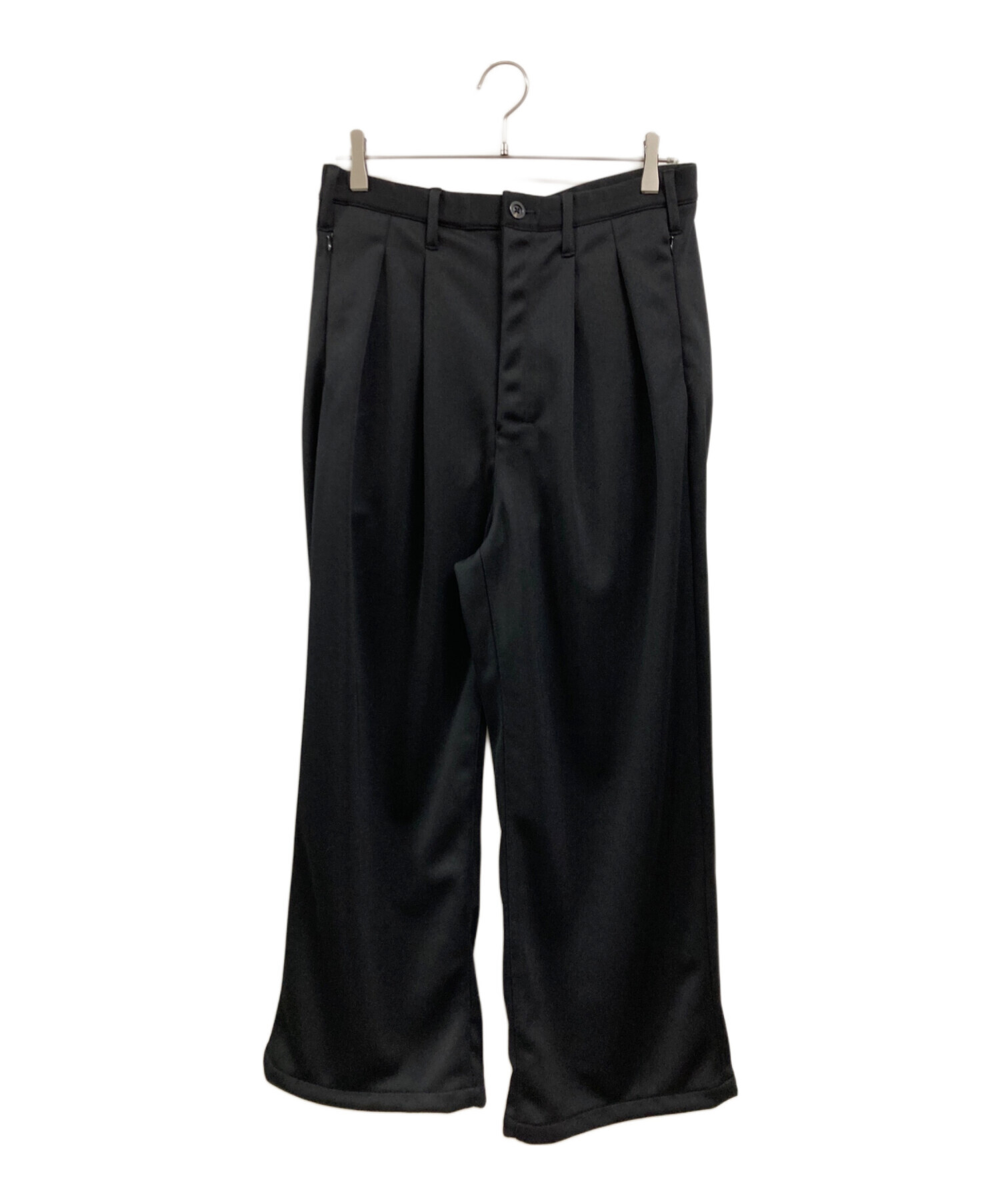 中古・古着通販】ANCELLM (アンセルム) TRACK WIDE PANTS ブラック 